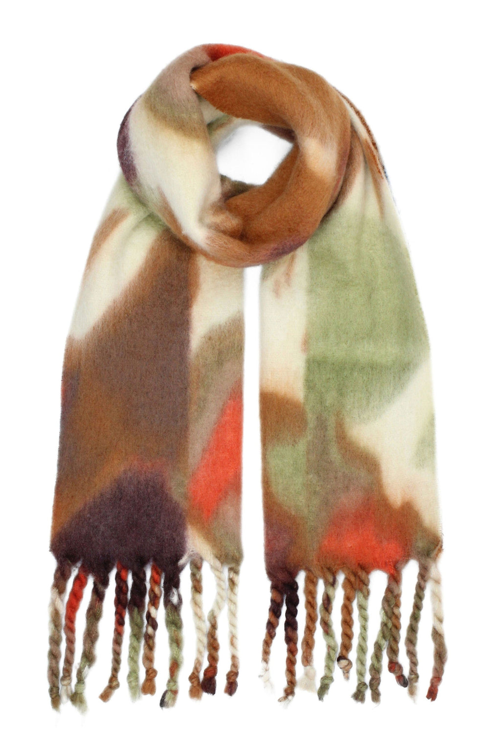 Yumi Multi Colour Swirl Fluffy Scarf