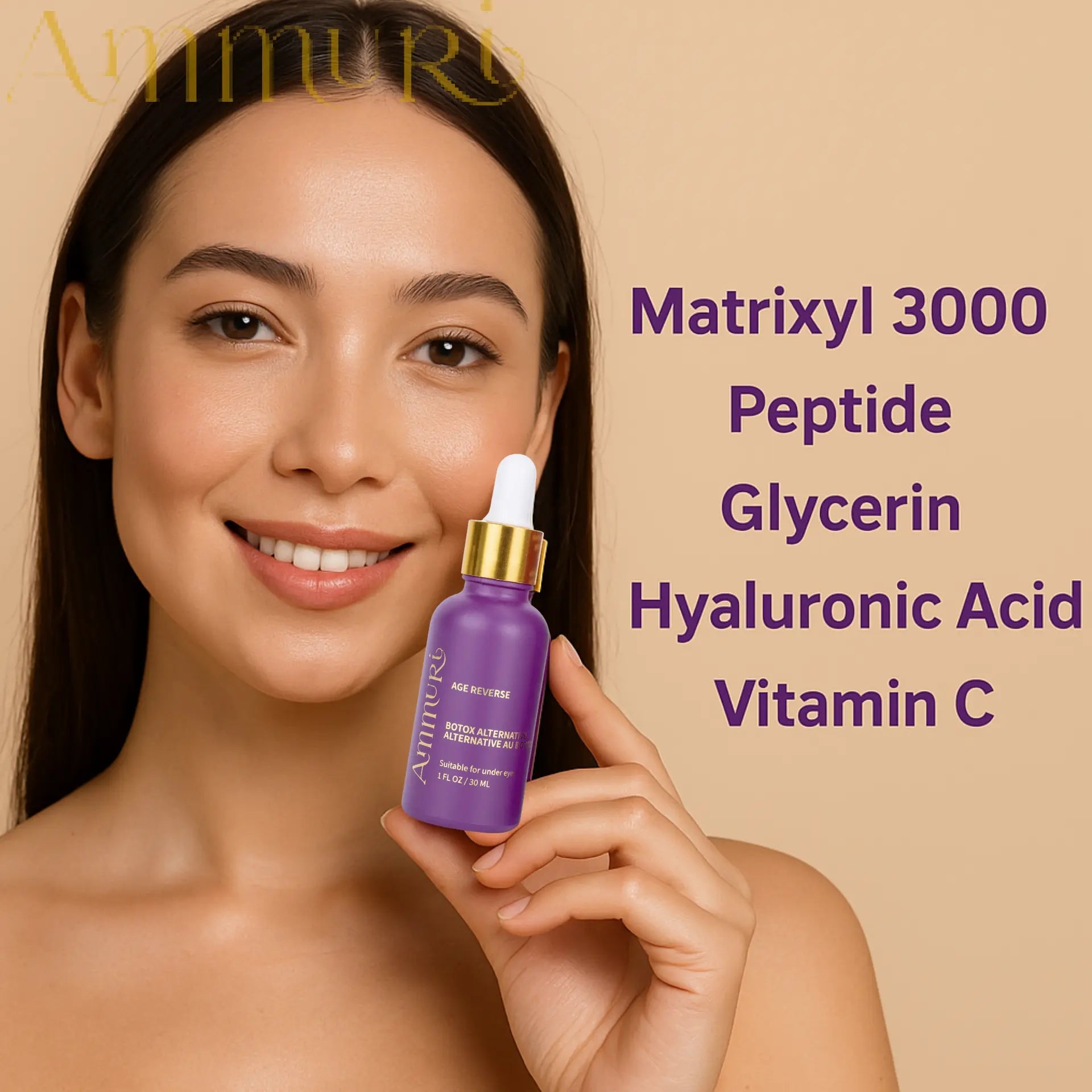 AmmuRi Age Reverse Serum – Advanced Botox Alternative Anti-Aging Formula – 30ml