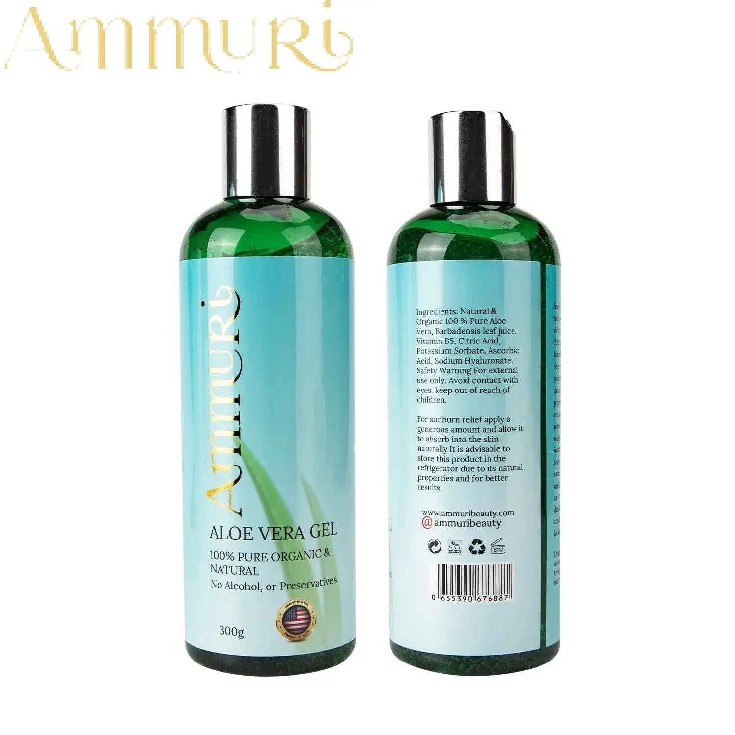 Ammuri Organic Aloe Vera Gel for Skin Hydration