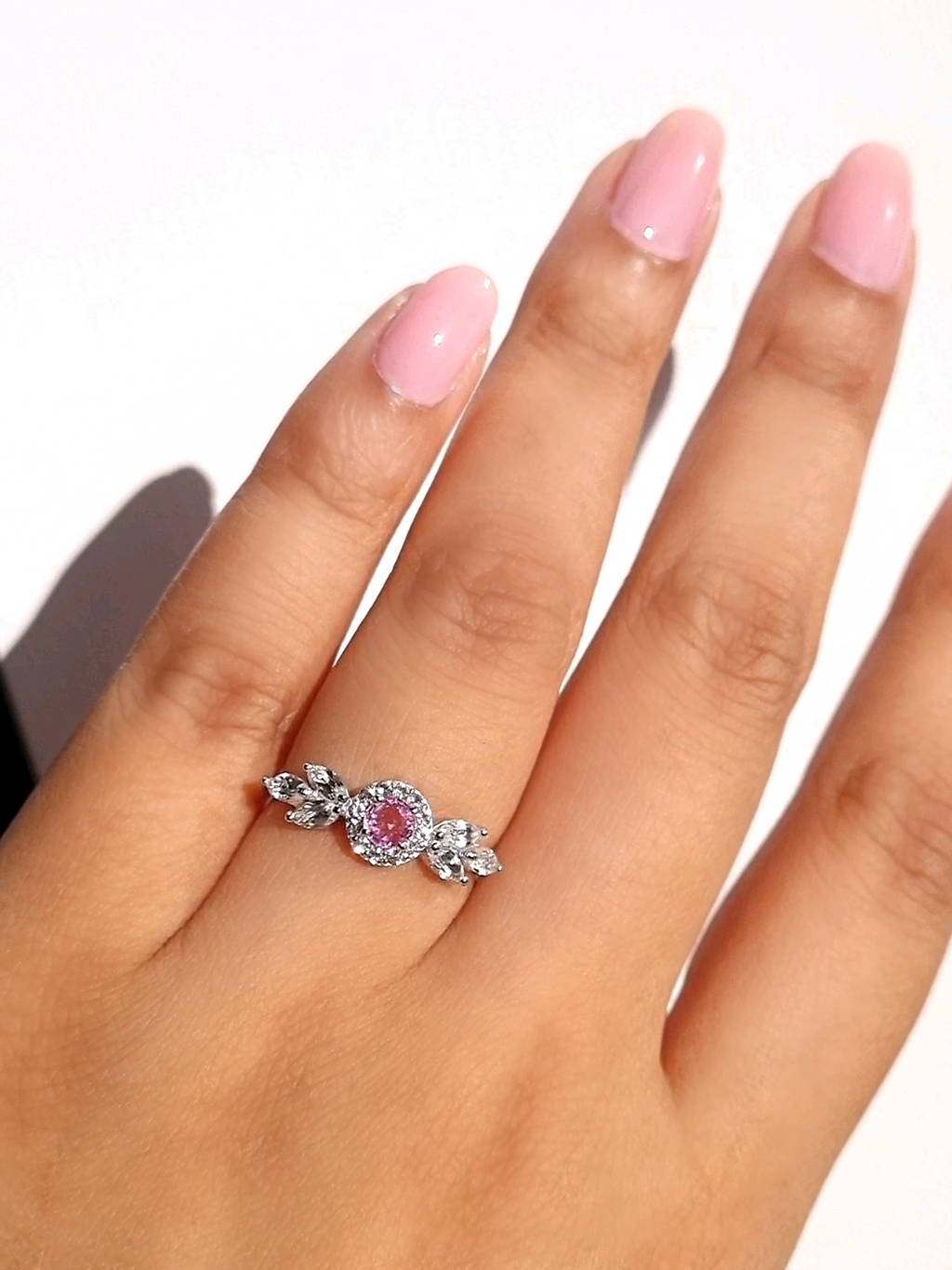 Aurelia Pink Sapphire Ring in Sterling Silver