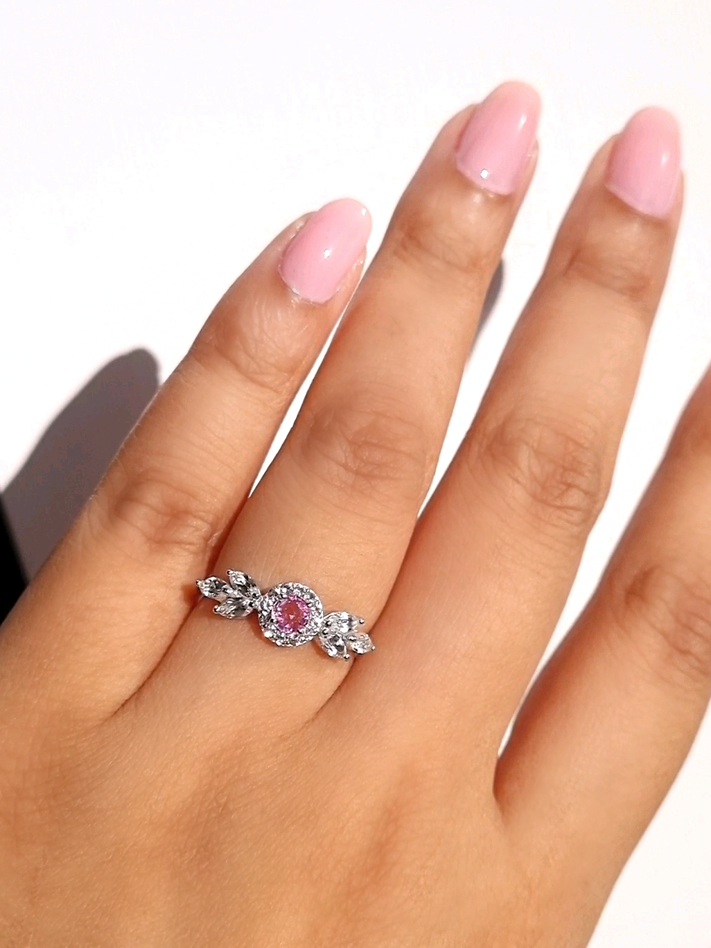 Aurelia Pink Sapphire Ring in Sterling Silver