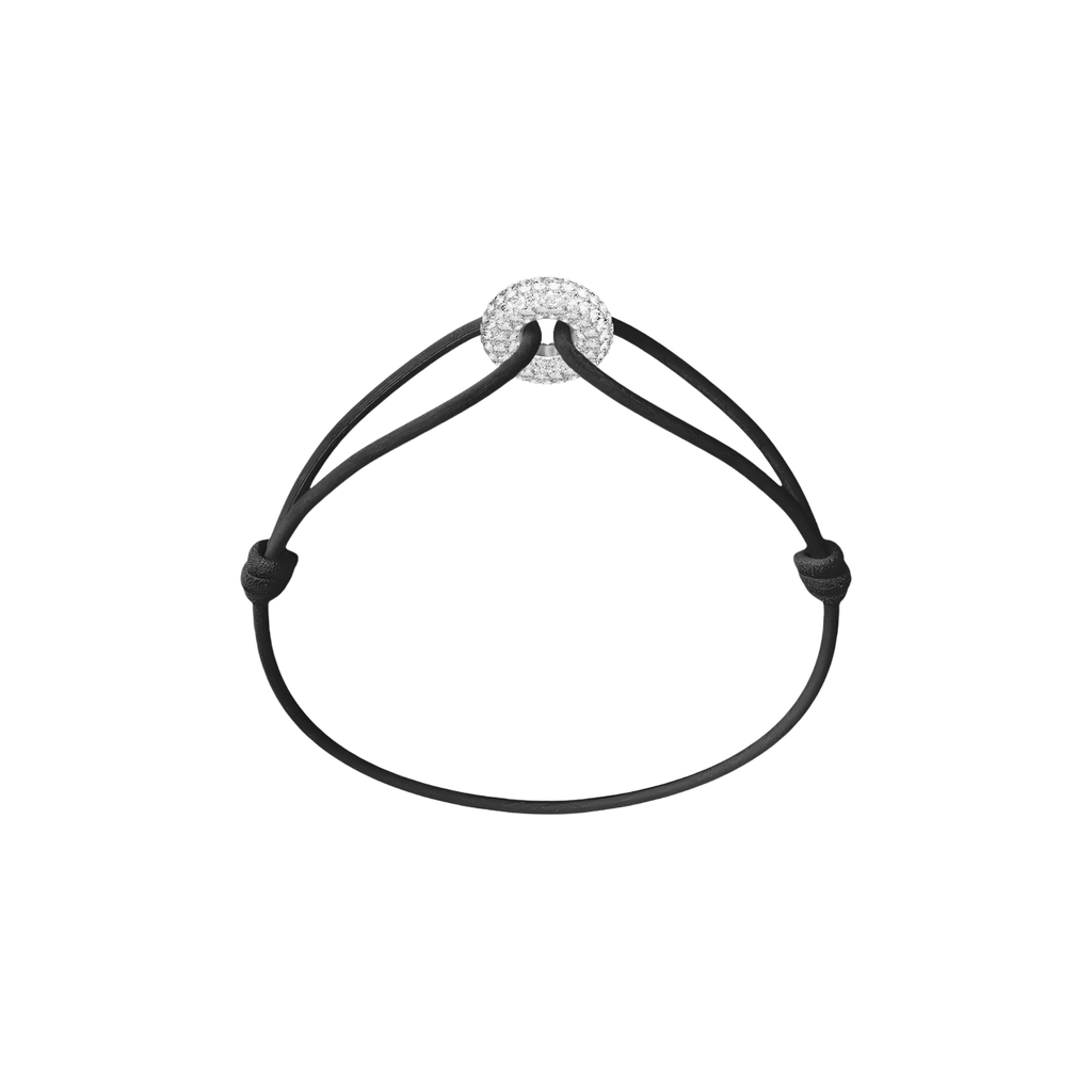 Mini Silver Soho Pavé Cord Bracelet