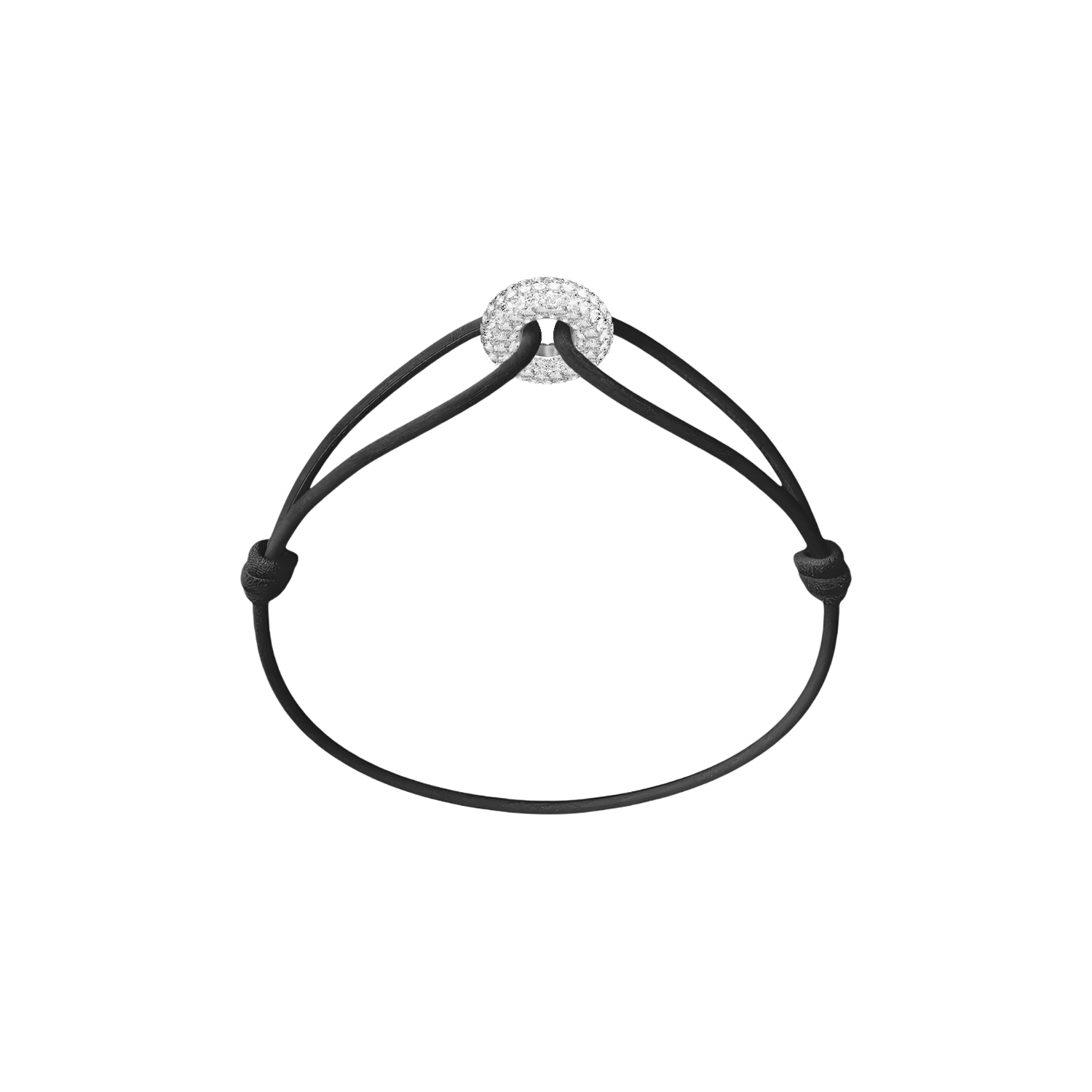 Mini Silver Soho Pavé Cord Bracelet