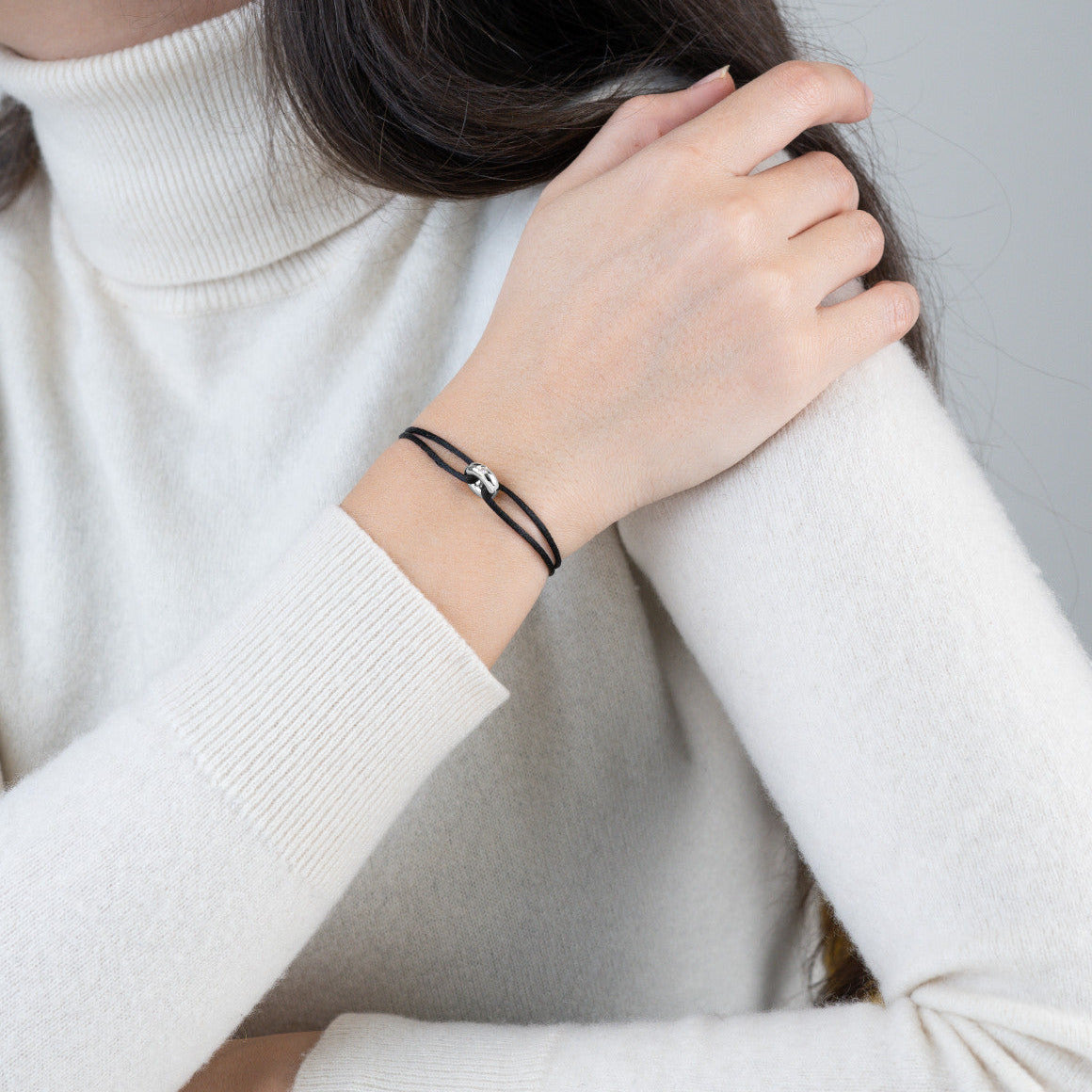 Mini Silver Soho Diamond Cord Bracelet