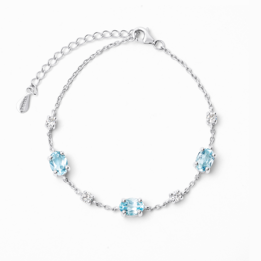 Blue Topaz Bracelet in Sterling Silver
