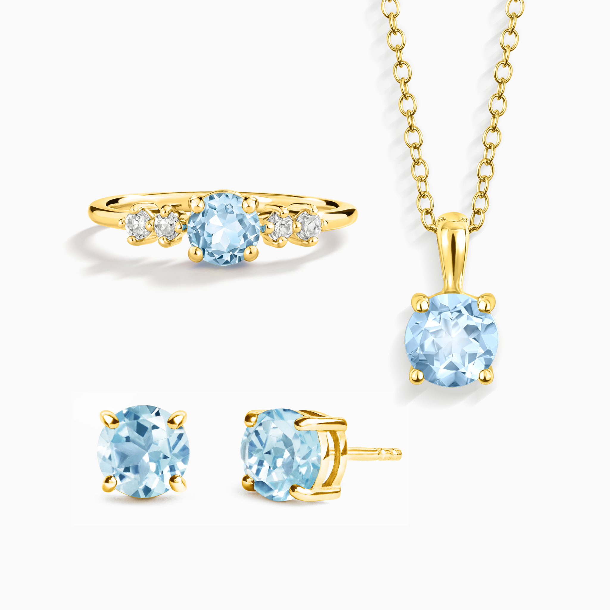 Blue Topaz Everyday Jewellery Gift Set in 18k Gold Vermeil