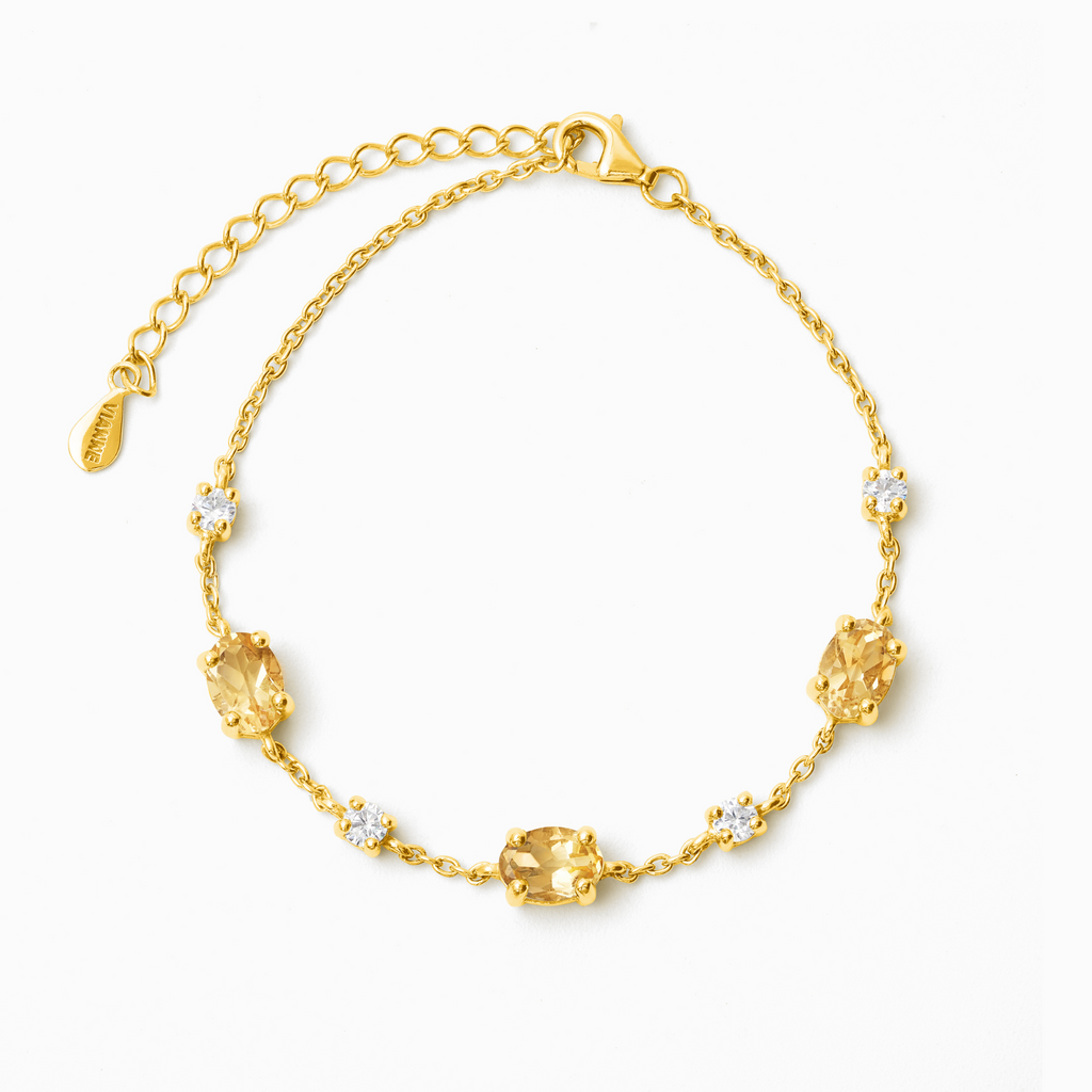 Citrine Bracelet in 18k Gold Vermeil