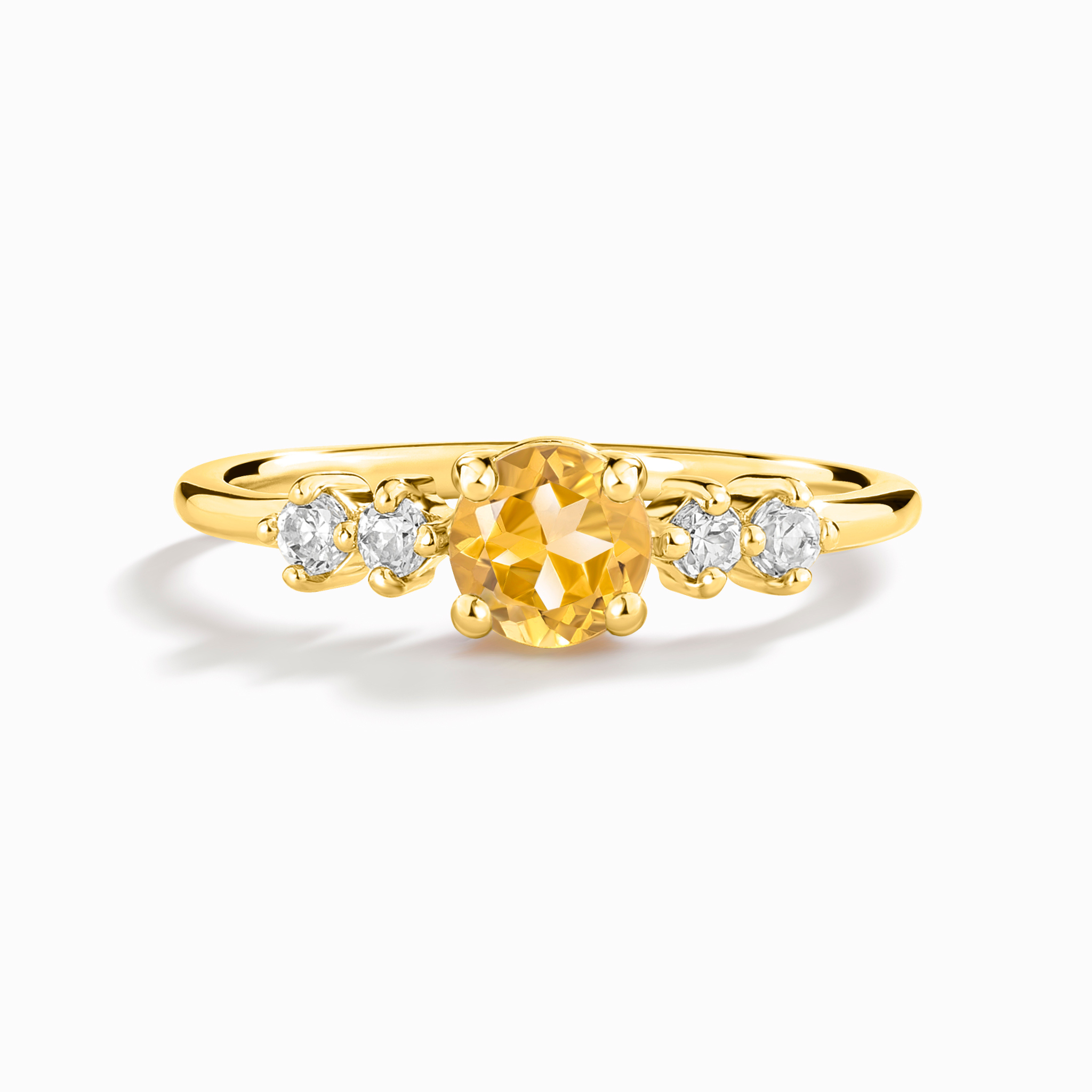 Citrine Five Stone Ring in 18k Gold Vermeil