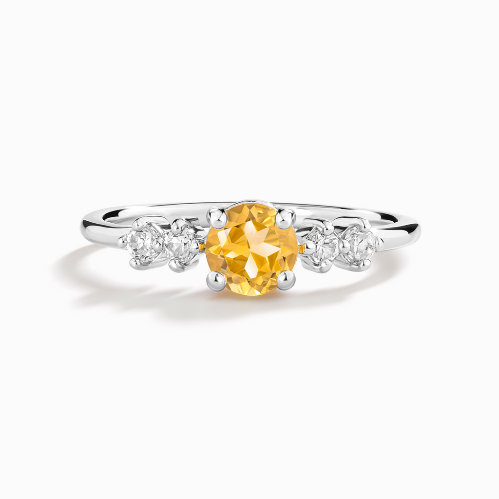 Citrine Five Stone Ring in Sterling Silver
