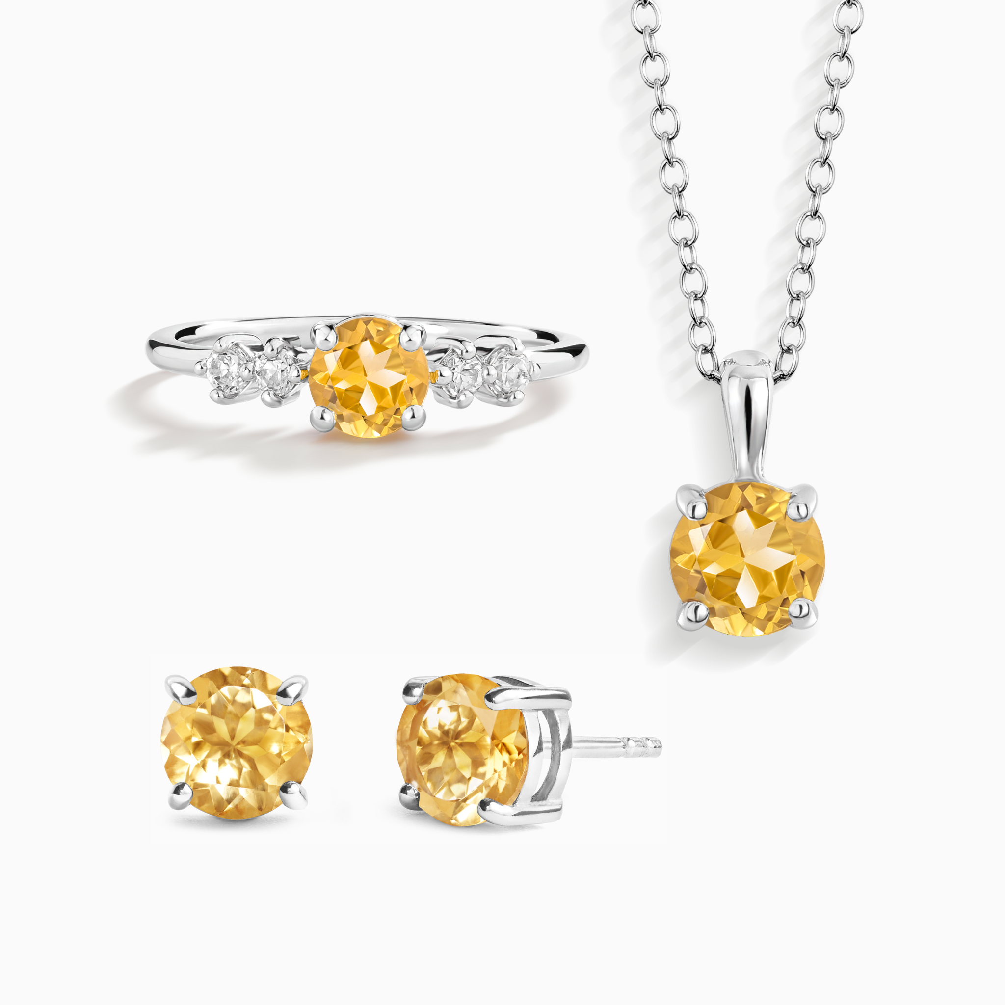 Citrine Everyday Jewellery Gift Set in Sterling Silver