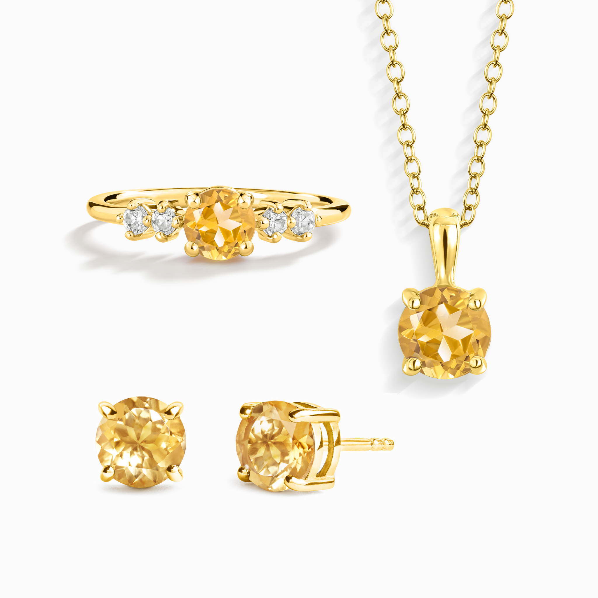 Citrine Everyday Jewellery Gift Set in 18k Gold Vermeil