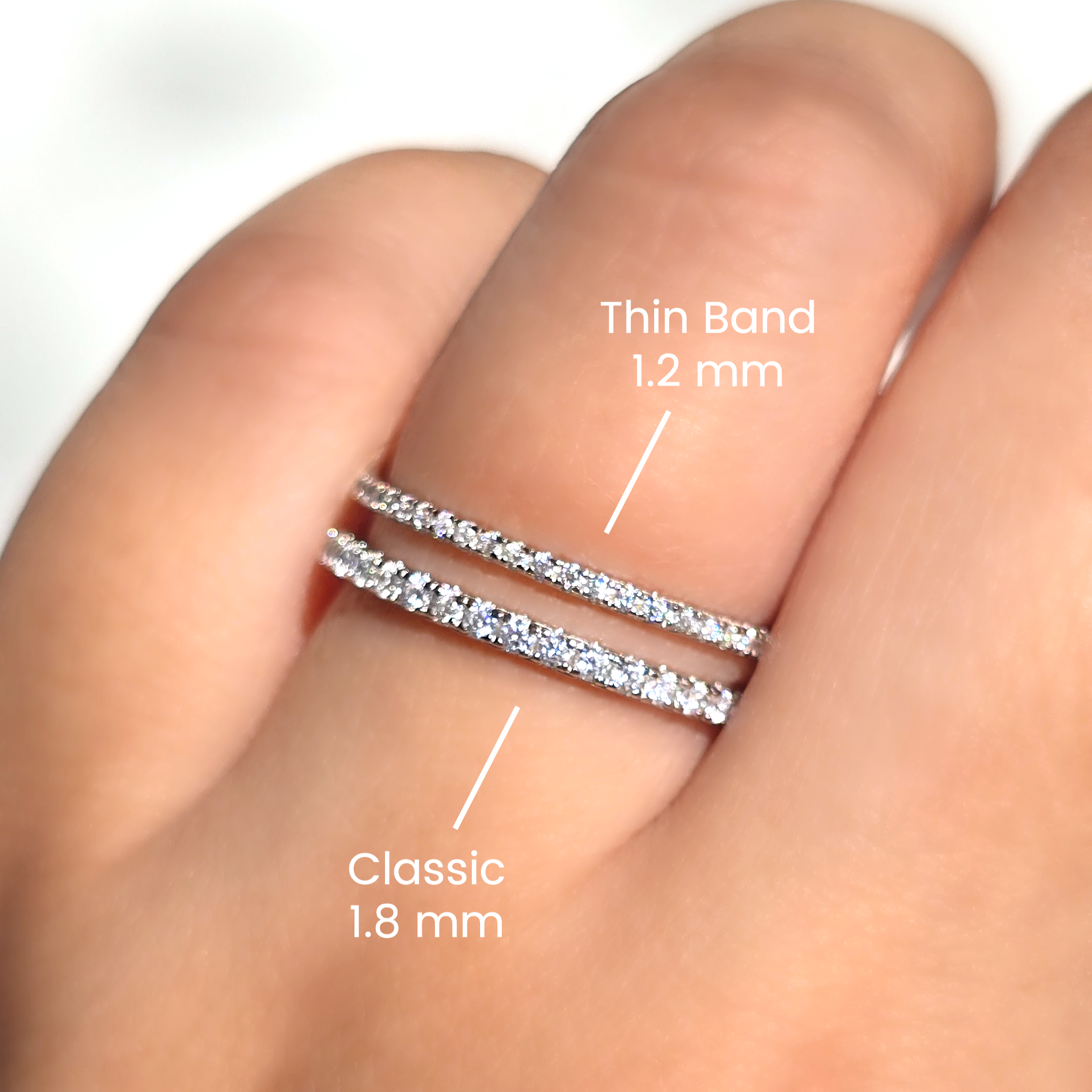 Classic Full Eternity Ring  (1.8 mm) in Sterling Silver
