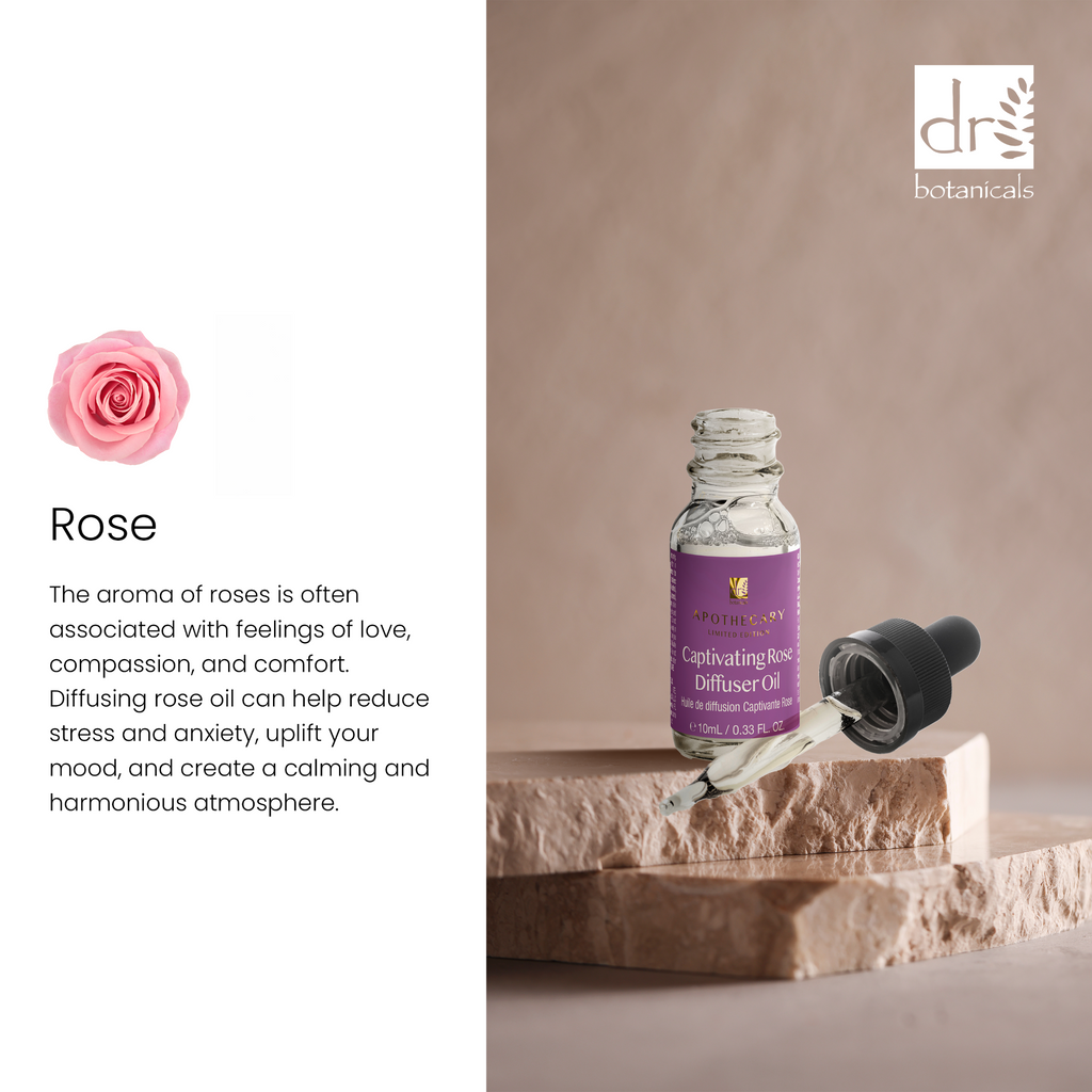 Dr Botanicals Christmas Relaxtion Rose Diffuser Kit with Sandalwood & Bergamot Candle