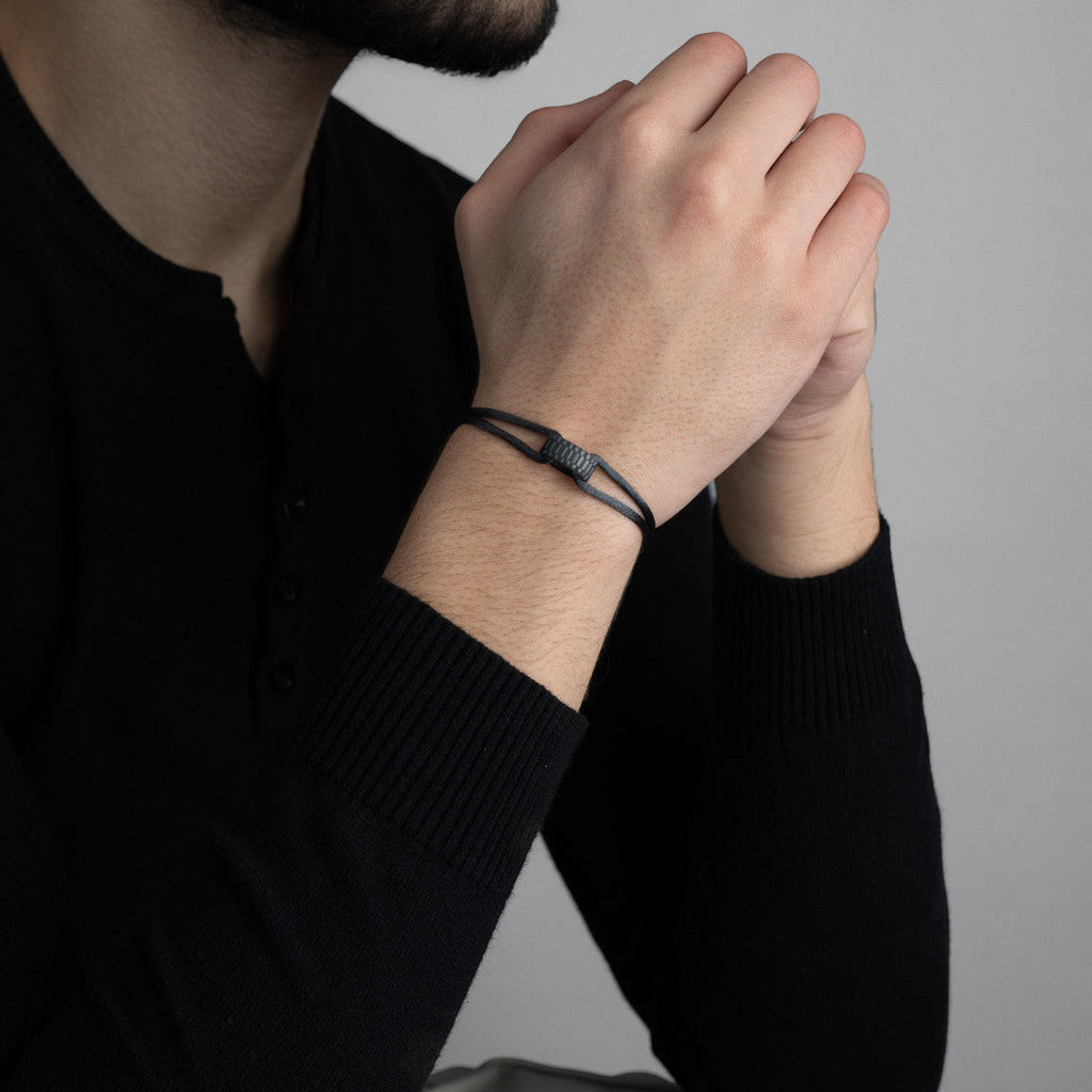 Carbon Regent Cord Bracelet