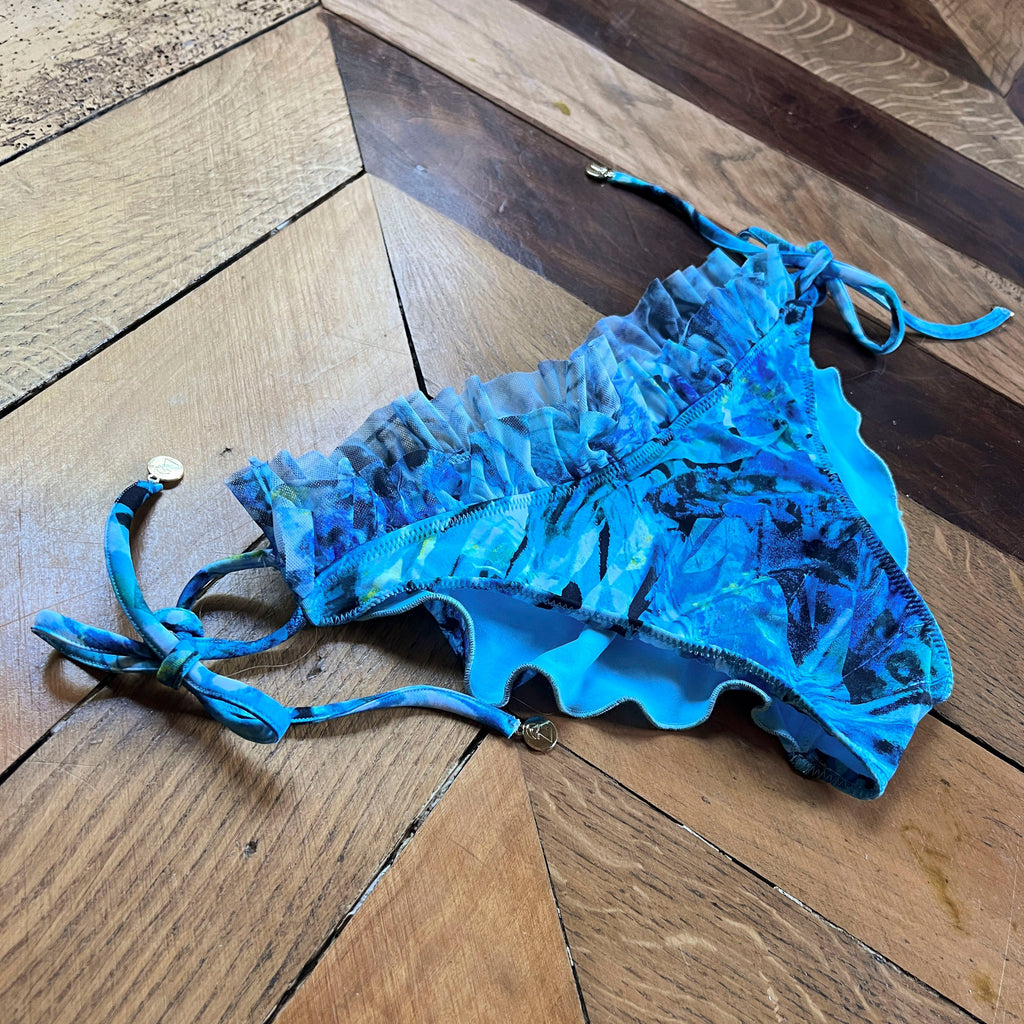 Boho Style Ruffle Bikini Bottom Blue Butterfly Lucia