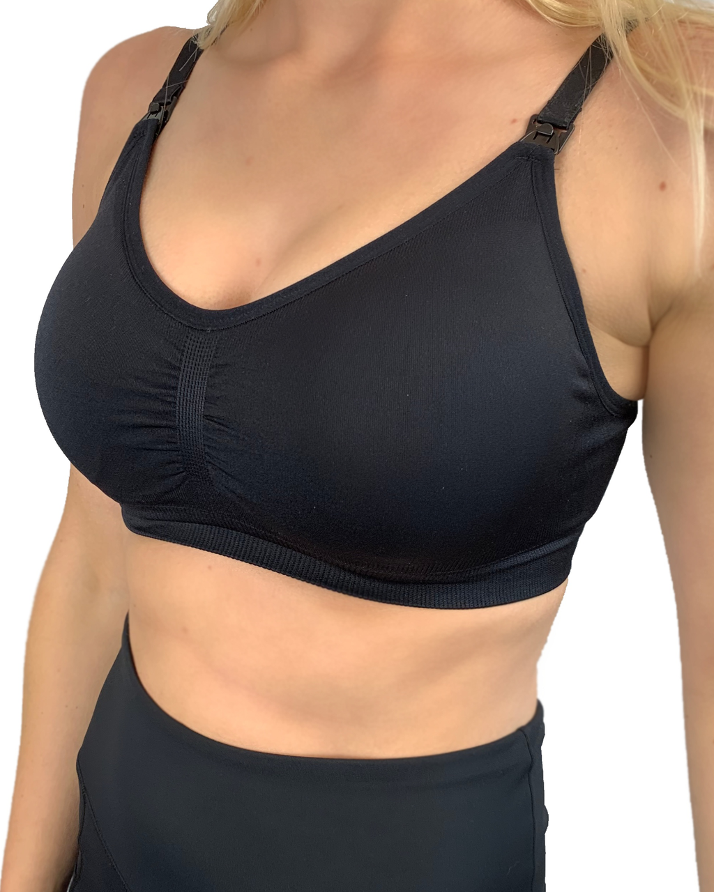 Everyday Seamfree Maternity and Nursing Bra | B to F Cup | Black