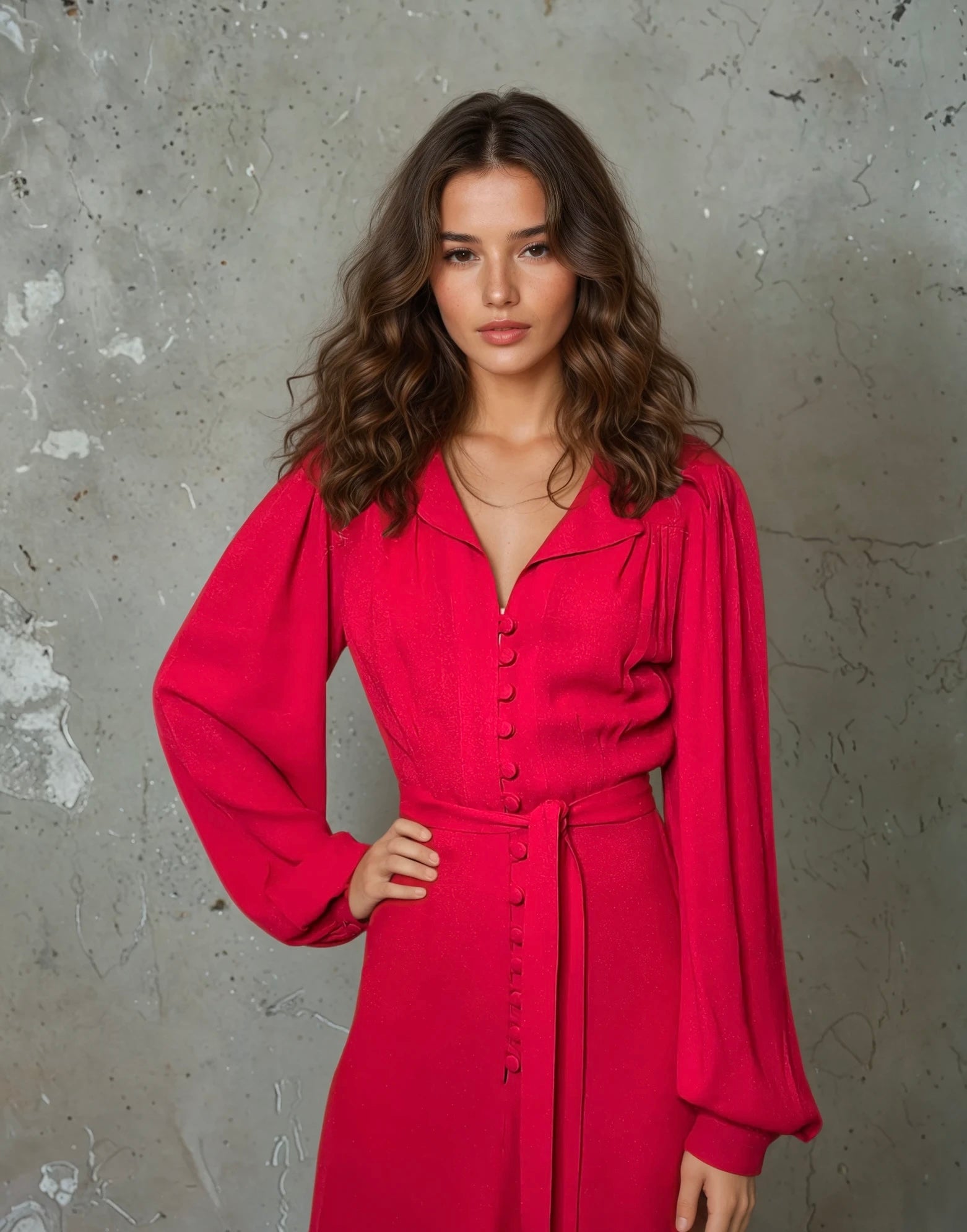 Vintage 1970'S Original Red Ossie Clark For Radley Dress Uk 10 - 12