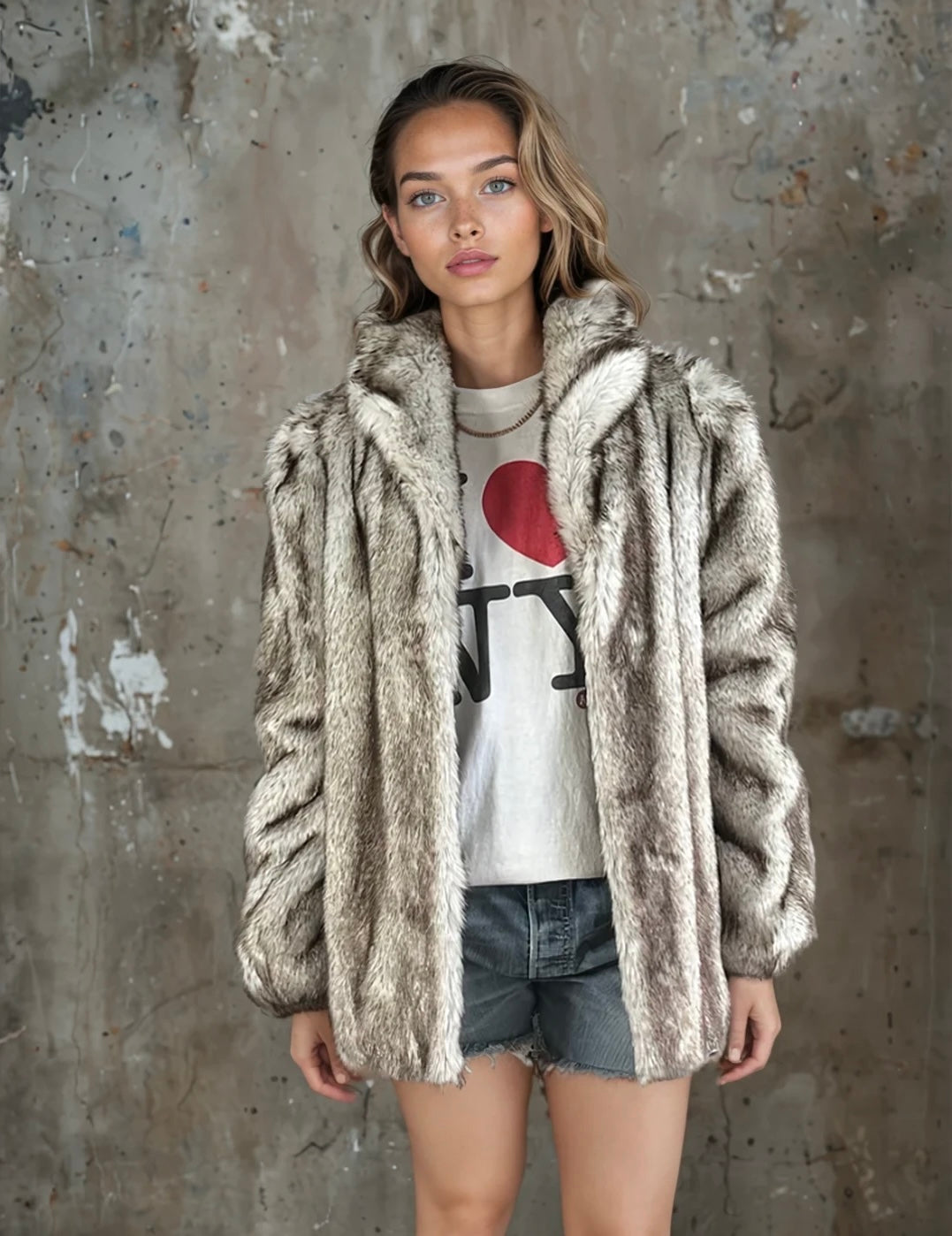 Gorgeous Original 1970's Vintage Faux Fox Fur Coat UK 8 - 14