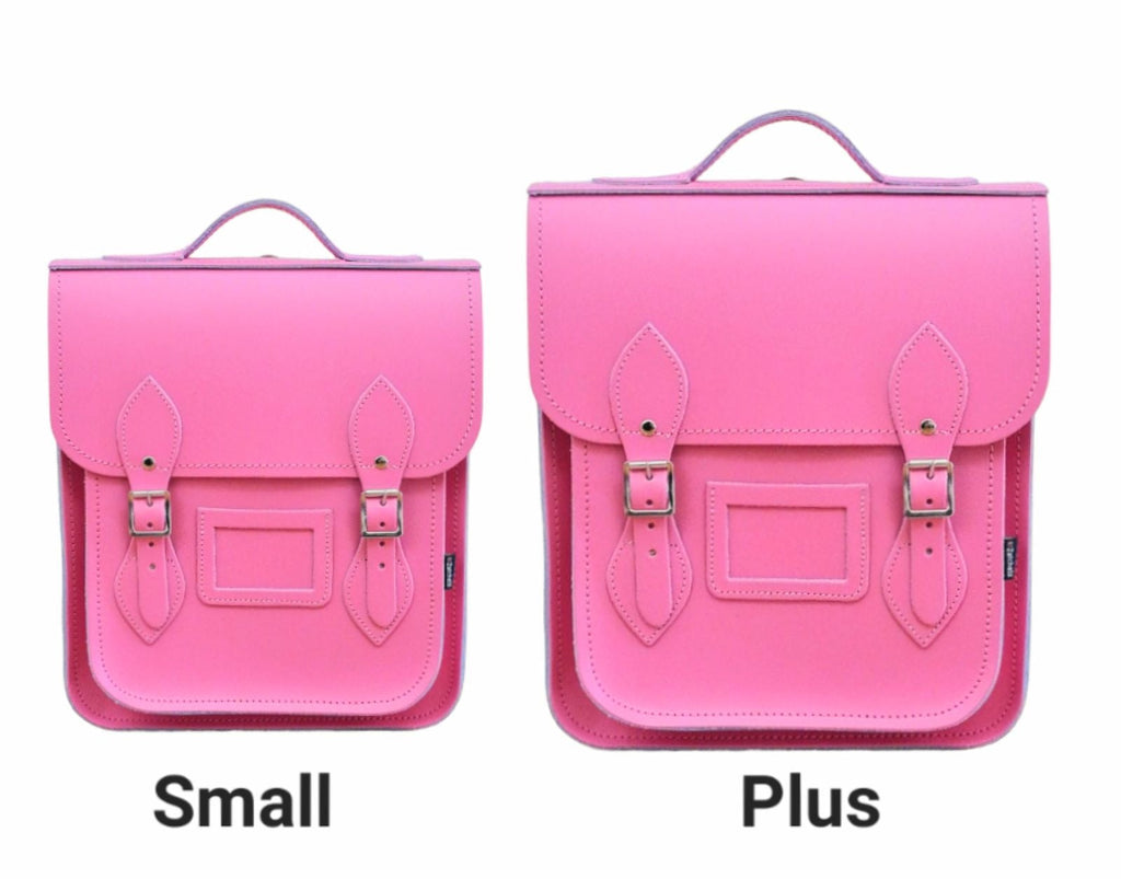 Handmade Leather City Backpack - Hot Fuchsia