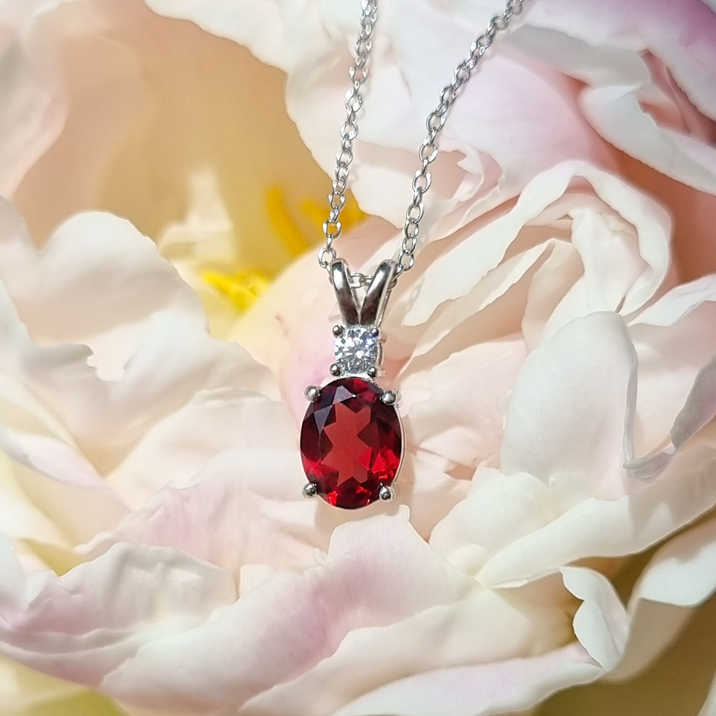 Complete Set - Garnet Jewellery Set in Sterling Silver