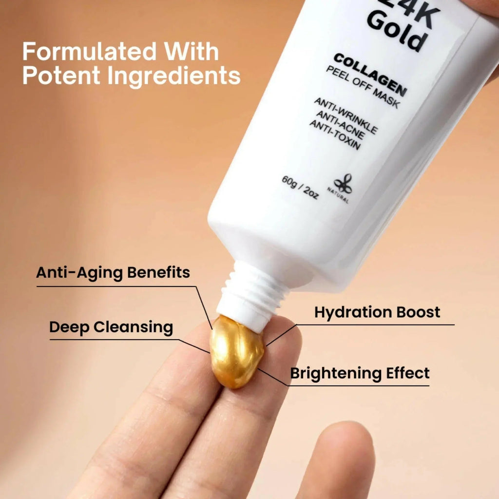 Ammuri 24K Gold Peel-Off Face Mask – Deep Cleansing & Brightening Pore Minimiser (60ml)