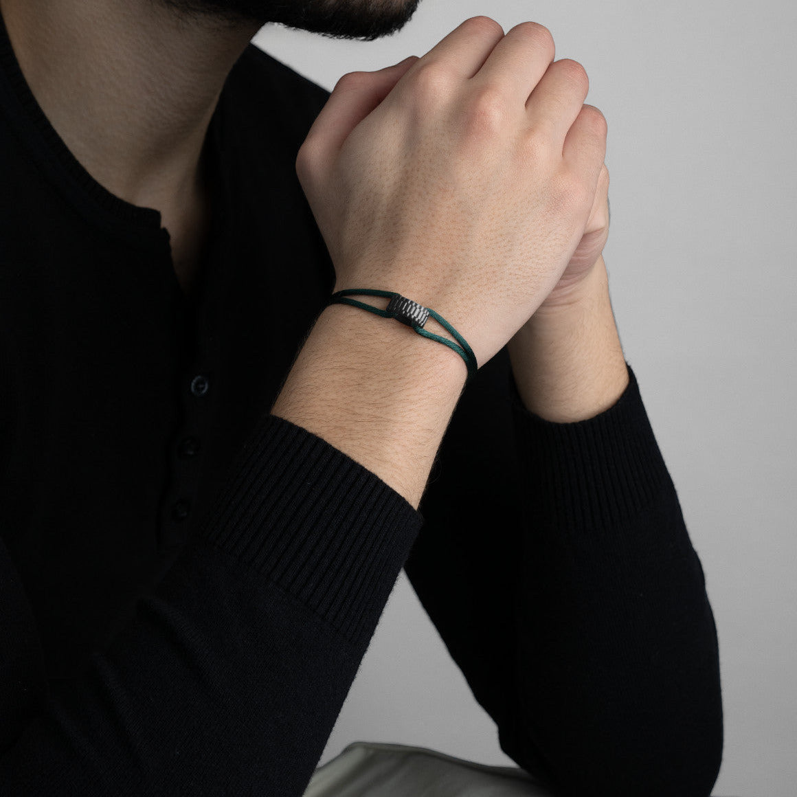 Carbon Regent Cord Bracelet