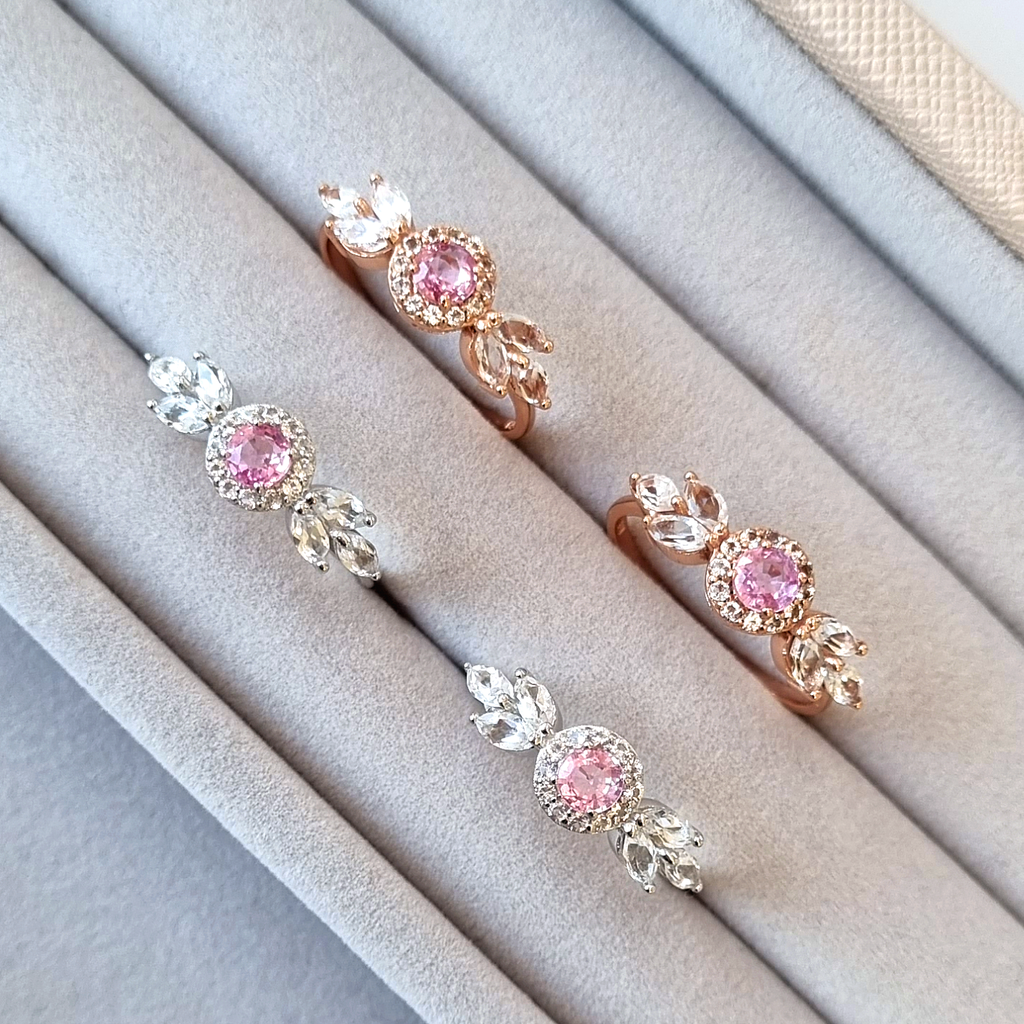 Aurelia Pink Sapphire Ring in Sterling Silver