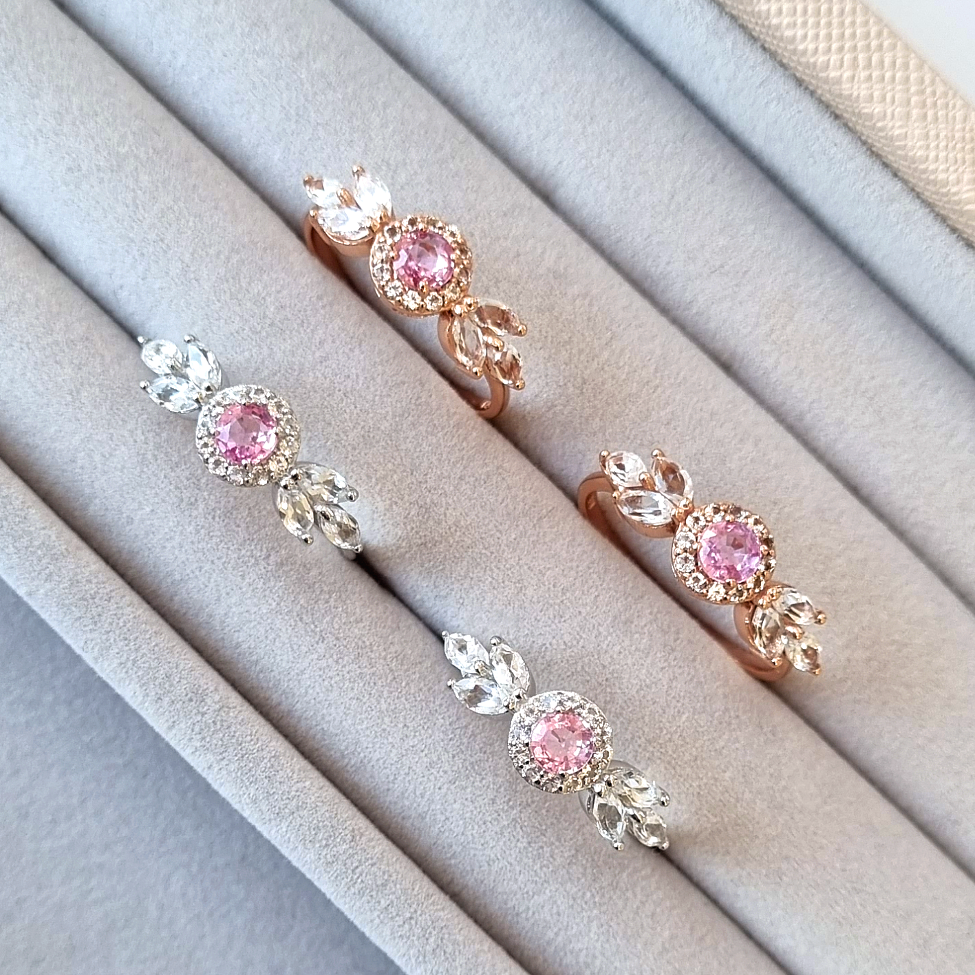 Aurelia Pink Sapphire Ring in Sterling Silver