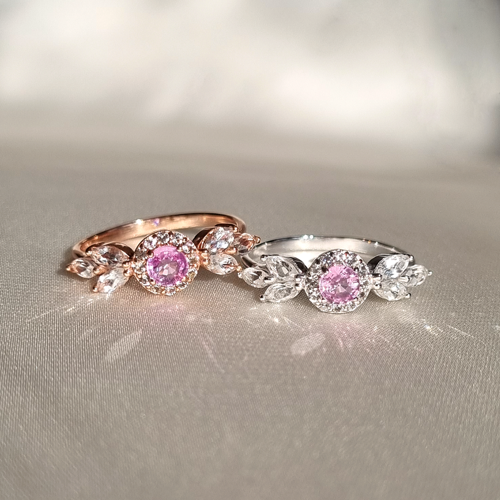 Aurelia Pink Sapphire Ring in Sterling Silver