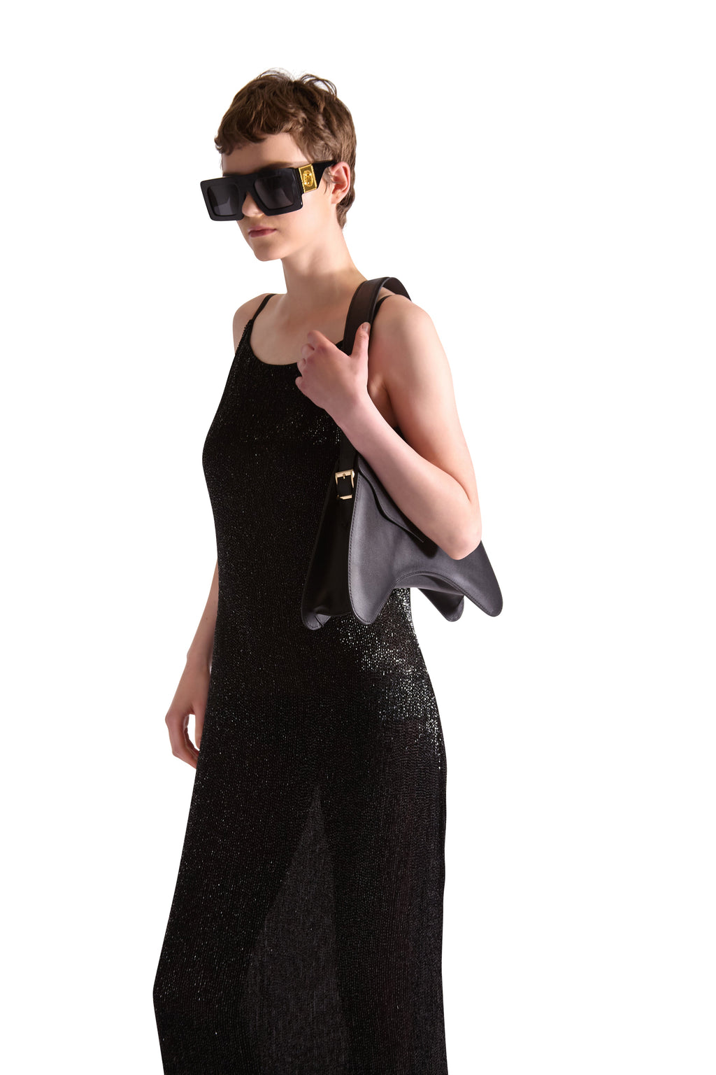 Hand Embroidered Katdana Beaded Evening Dress