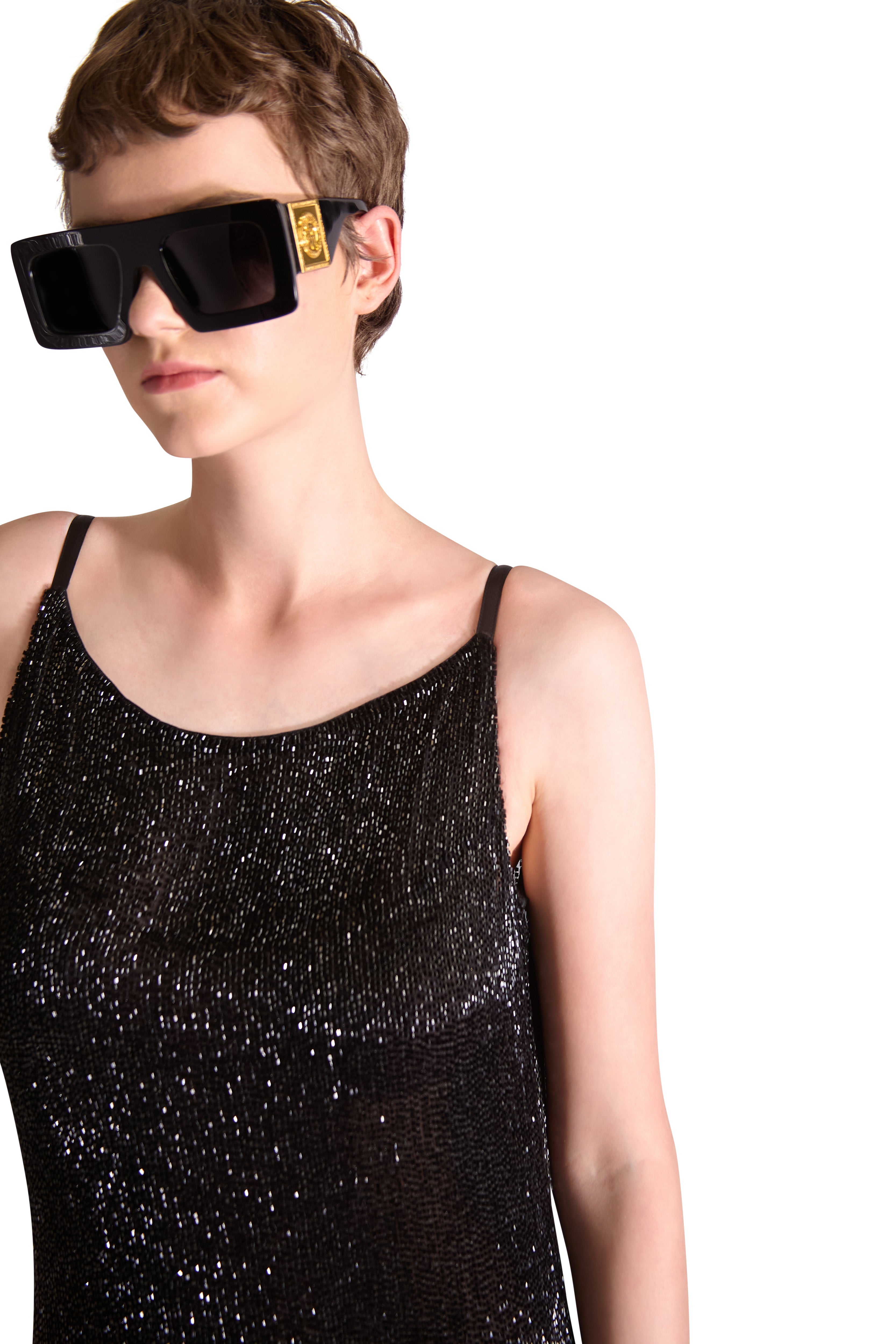 Hand Embroidered Katdana Beaded Evening Dress