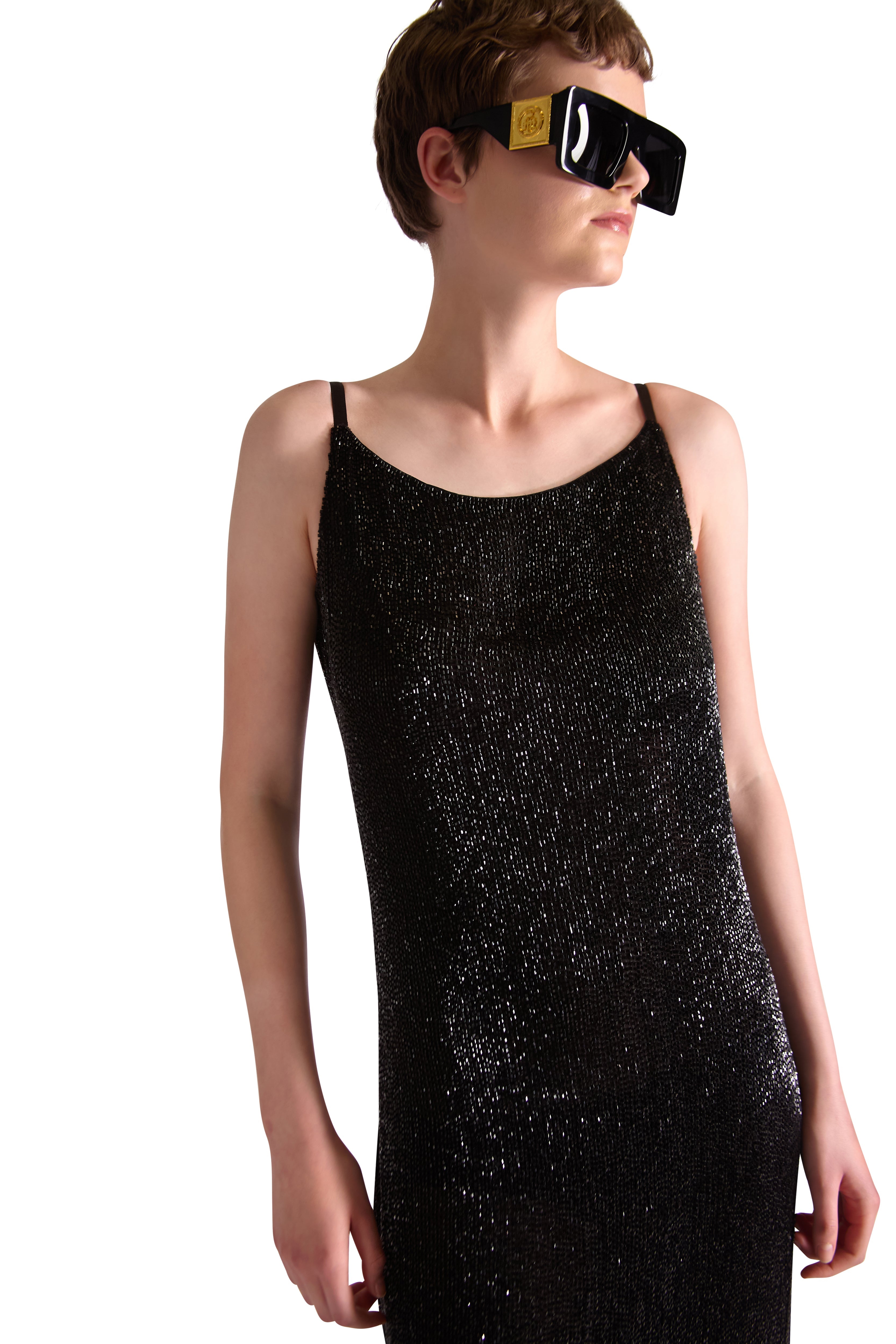 Hand Embroidered Katdana Beaded Evening Dress