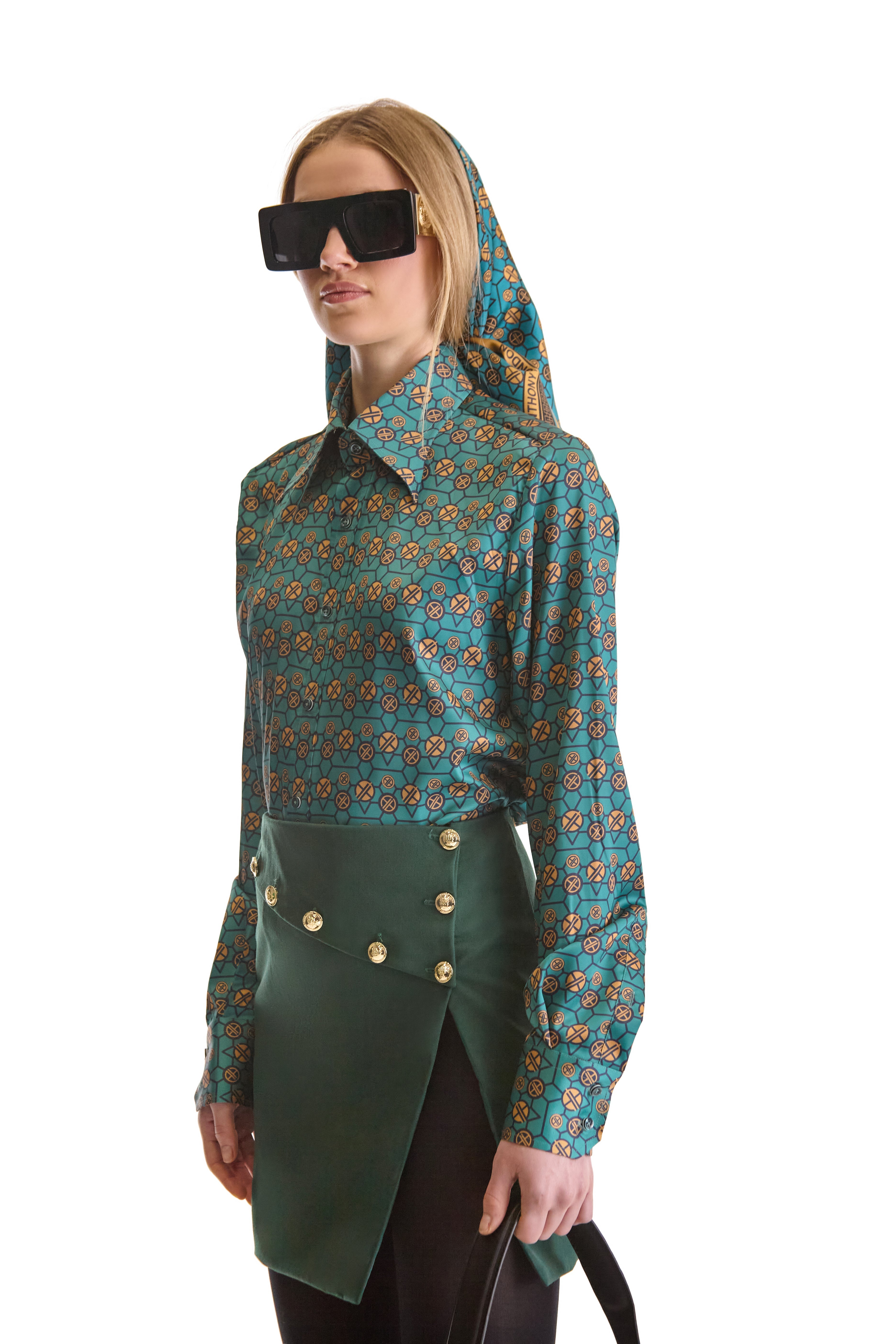 Tailored Fit Monogram Print Shirt