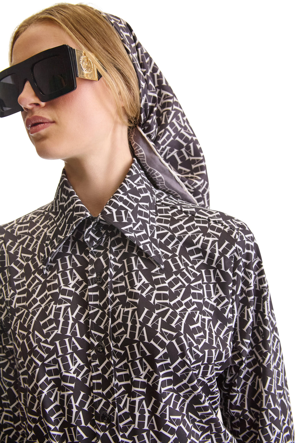 Tailored Fit Monogram Print Shirt