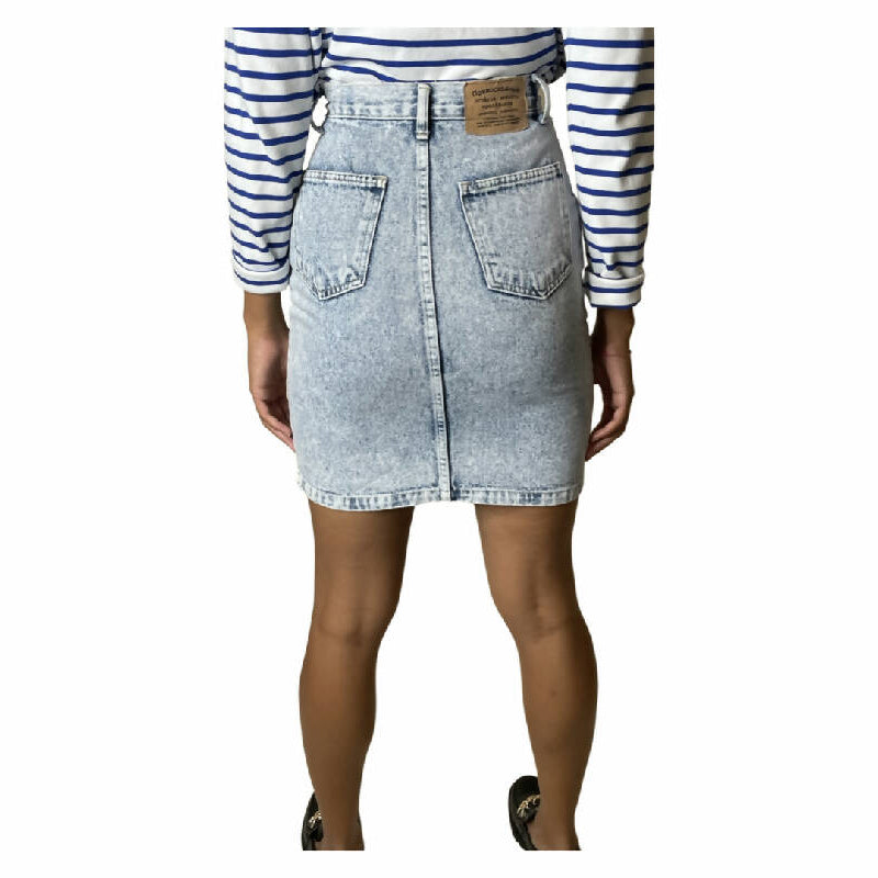 1980's Original Vintage Denim Acid Wash Skirt UK 8 - 10