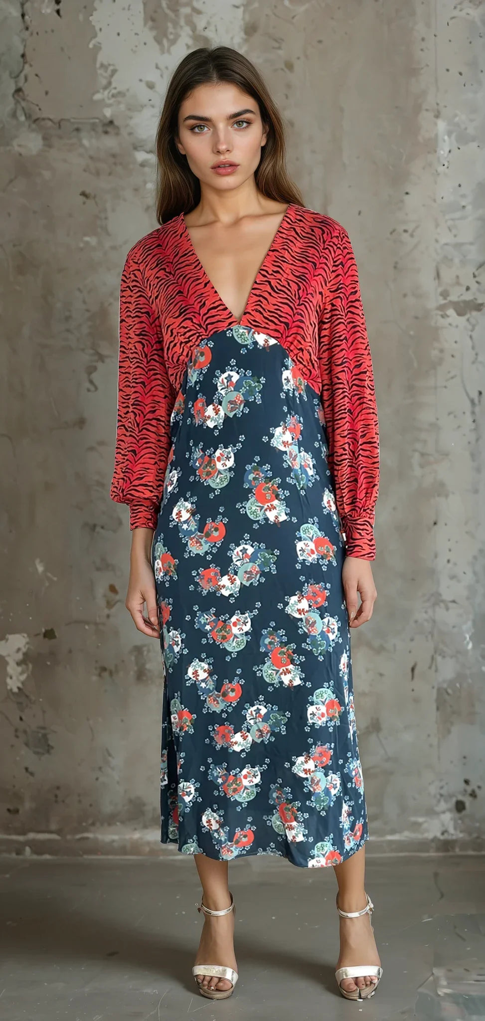 Gorgeous Preloved Primrose Park Tiger / Floral Print Dress UK 10 - 12