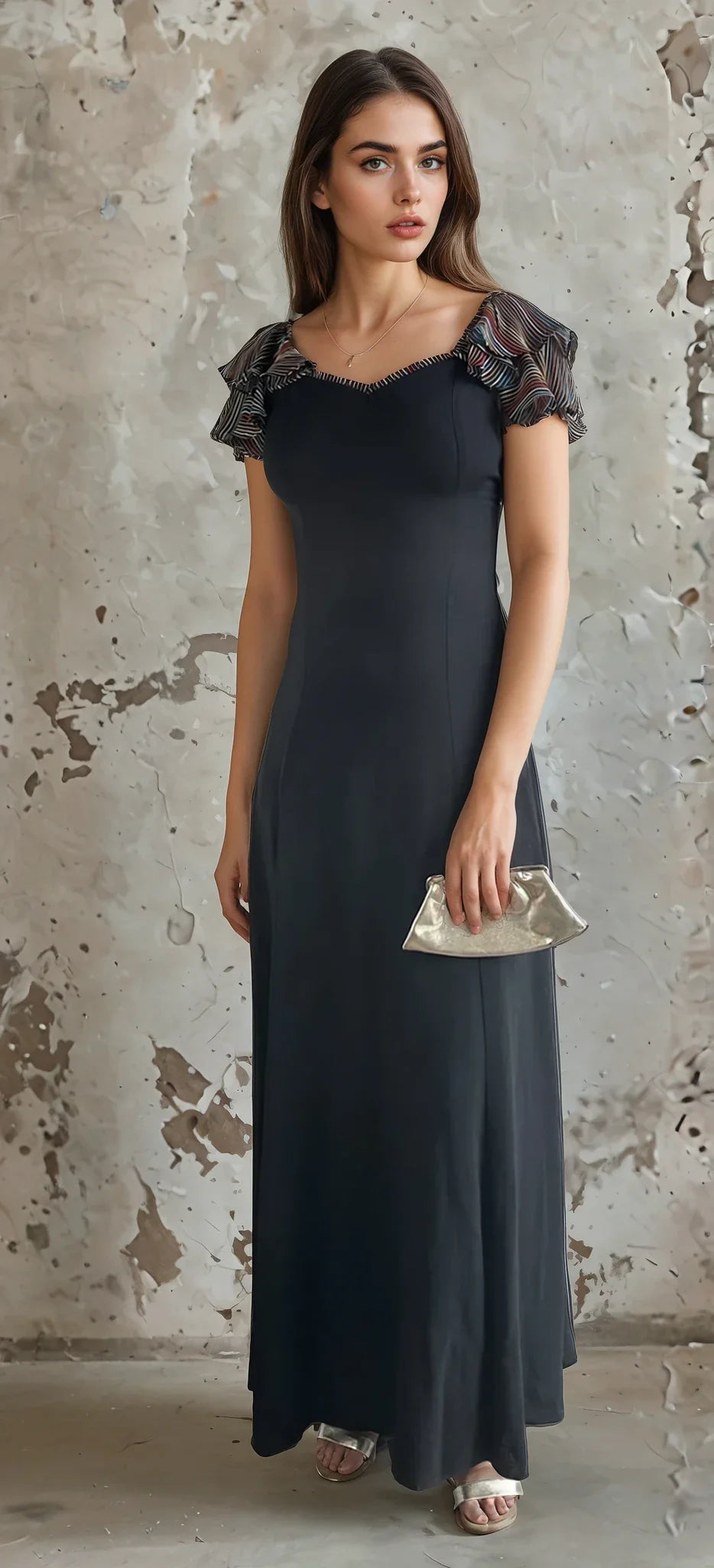 Incredible 1970's Vintage Moss Crepe Radley of London Black Dress UK 8 - 10