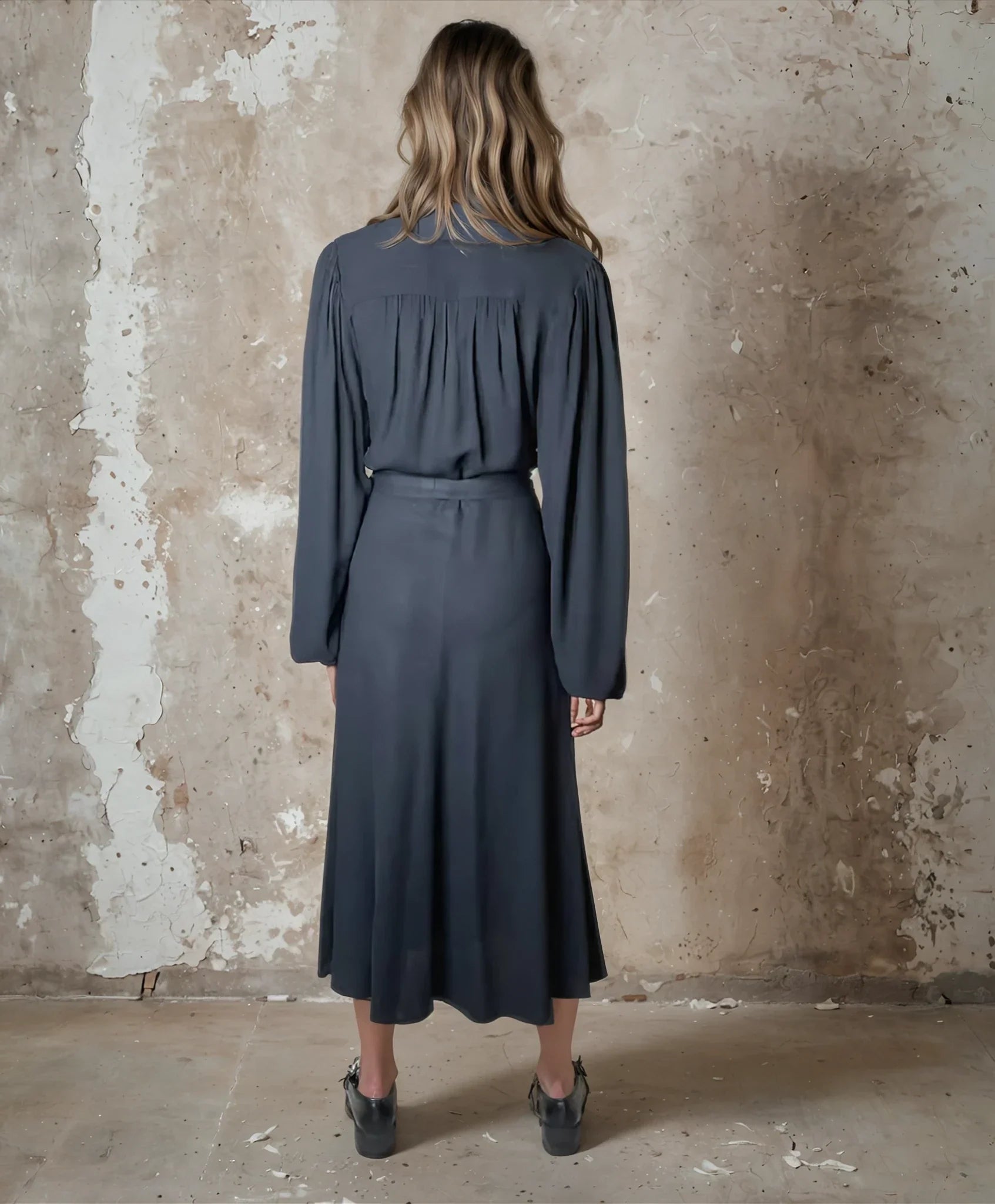 Rare Vintage 1970's Original Black dress designed by Ossie Clark UK 10 - 12