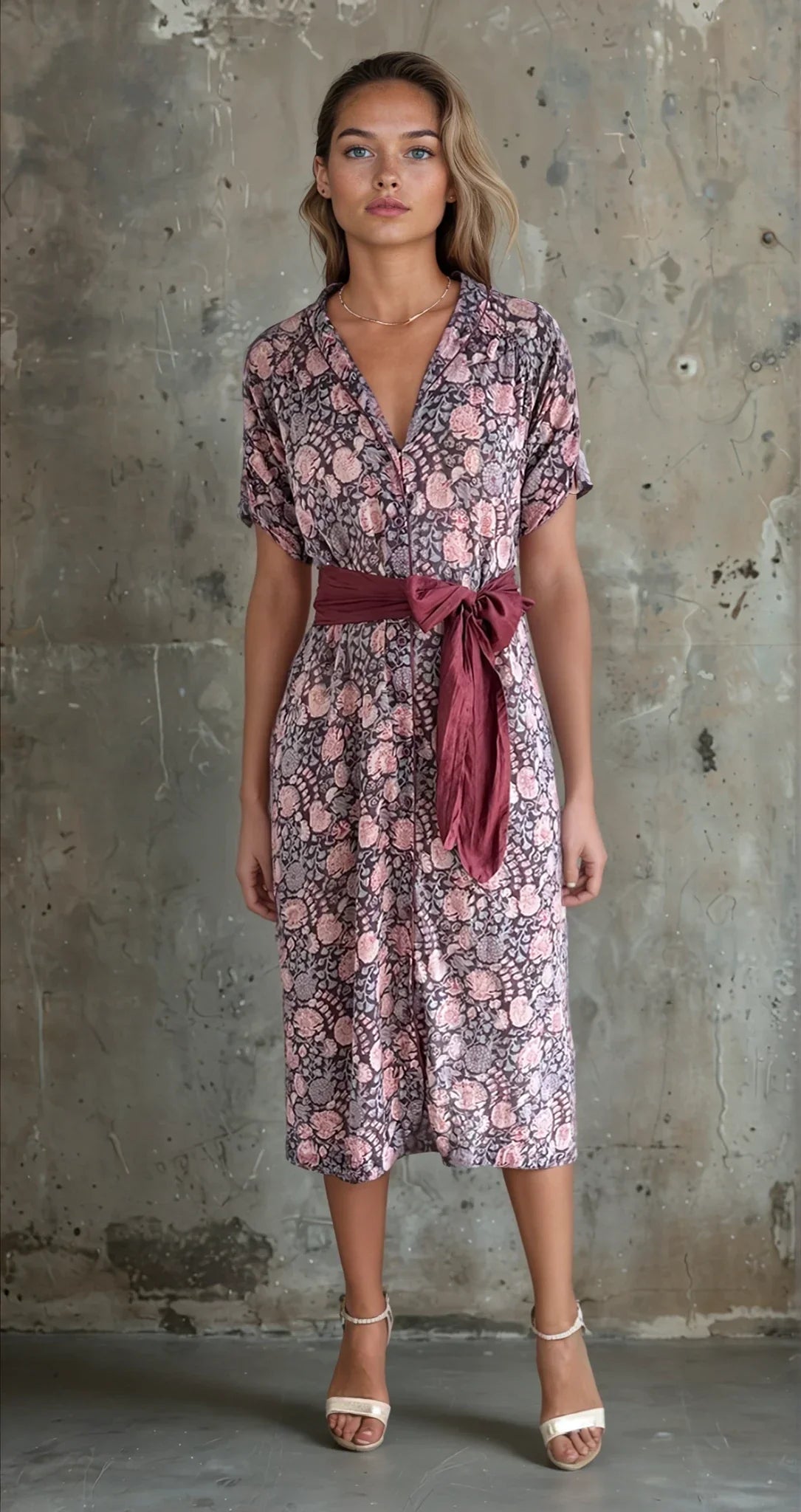 Original Late 1970's Vintage Anokhi Indian Cotton Floral Print Dress UK 8 - 12