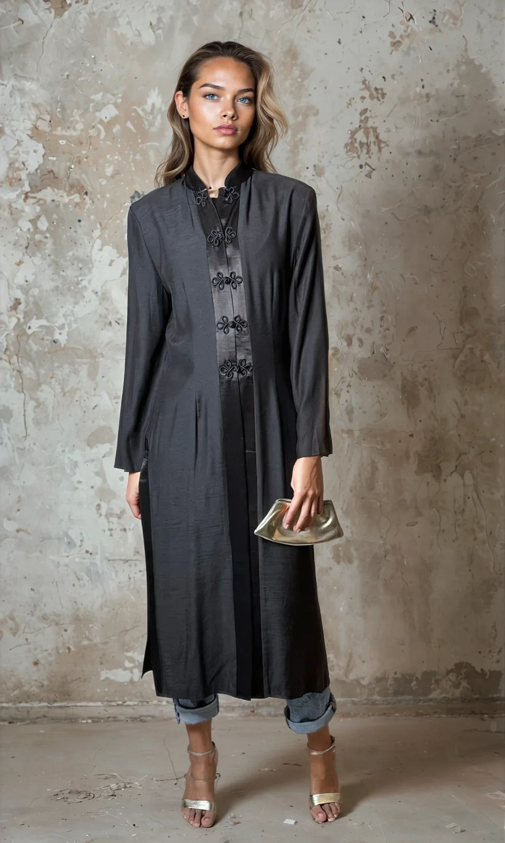 1990's Vintage Original Brown Oriental Coat / Jacket UK 8 - 14