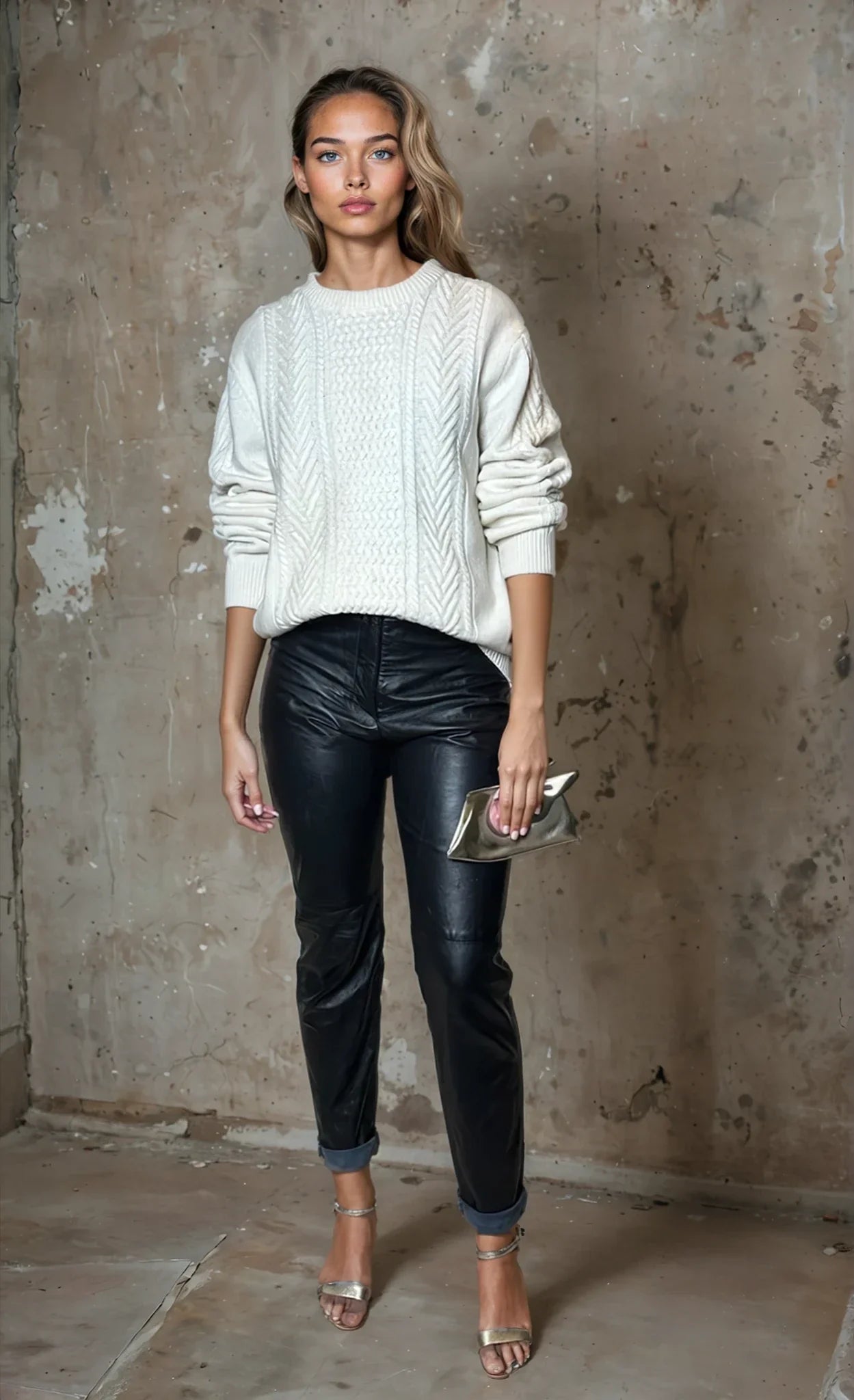 Preloved Cream Wool Mix Fishermans Jumper UK 8 - 14