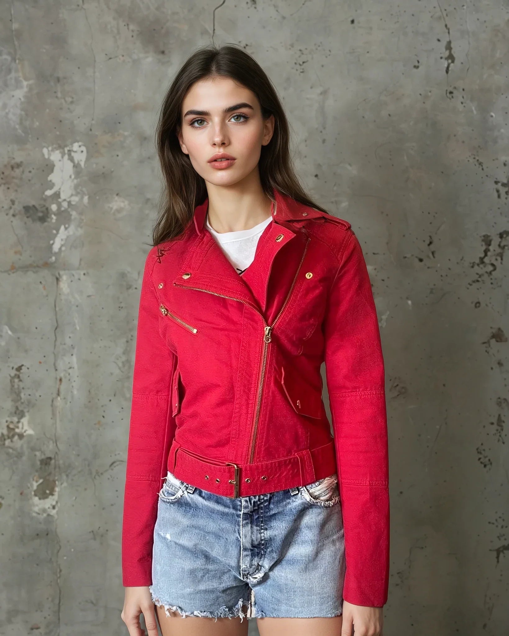 Gorgeous Preloved Red Juicy Couture Biker Jacket UK 8 - 10