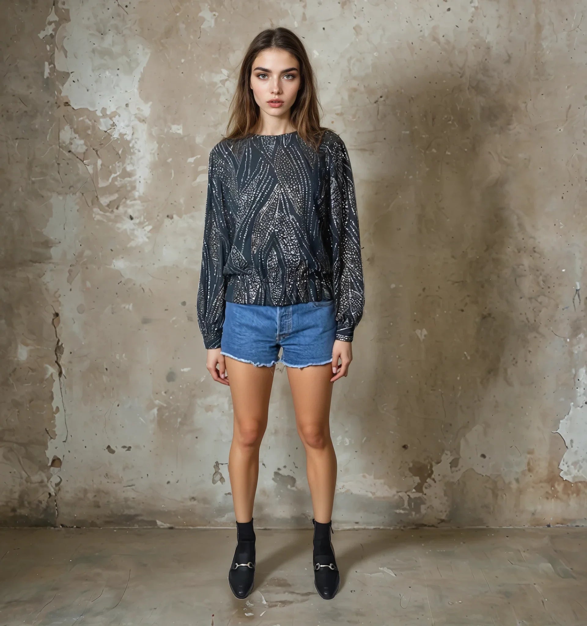 Incredible 1980's Vintage Black Diamante Top UK 8 - 12