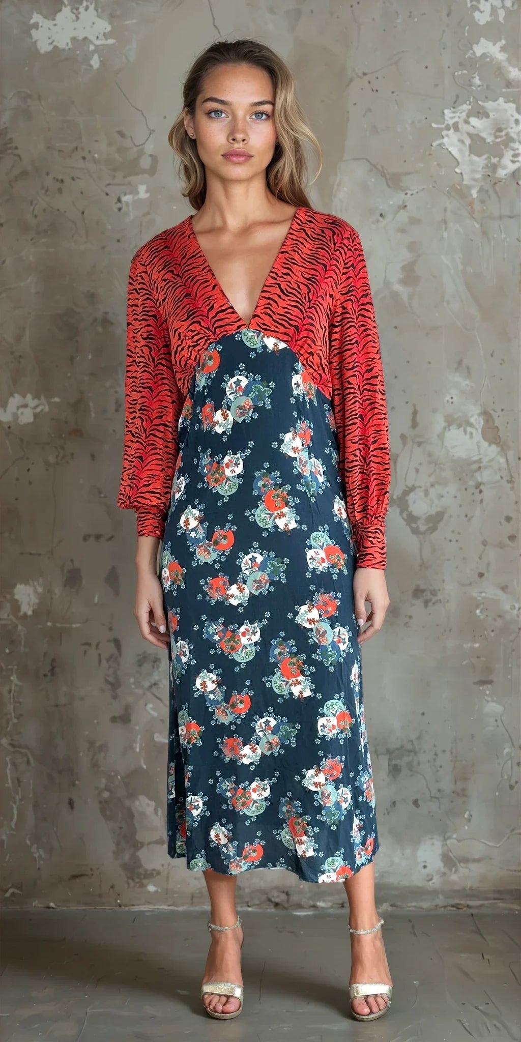 Gorgeous Preloved Primrose Park Tiger / Floral Print Dress UK 10 - 12