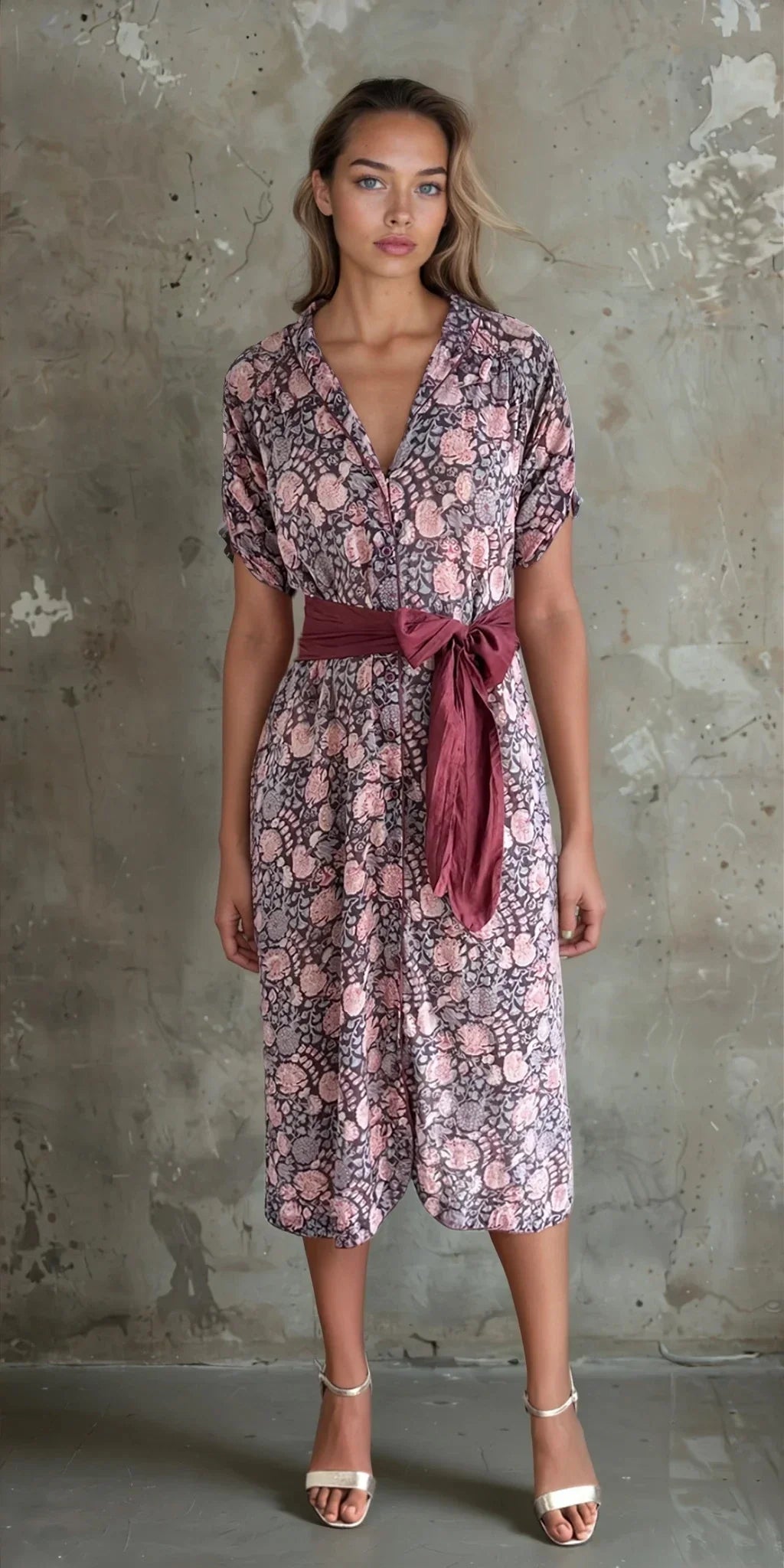 Original Late 1970's Vintage Anokhi Indian Cotton Floral Print Dress UK 8 - 12