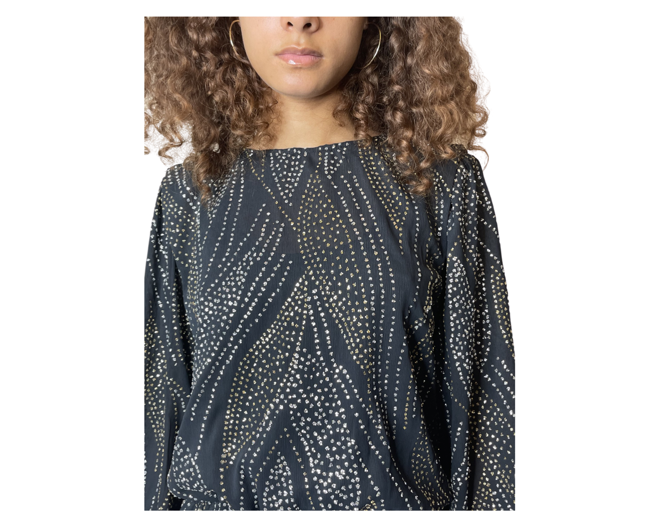 Incredible 1980's Vintage Black Diamante Top UK 8 - 12