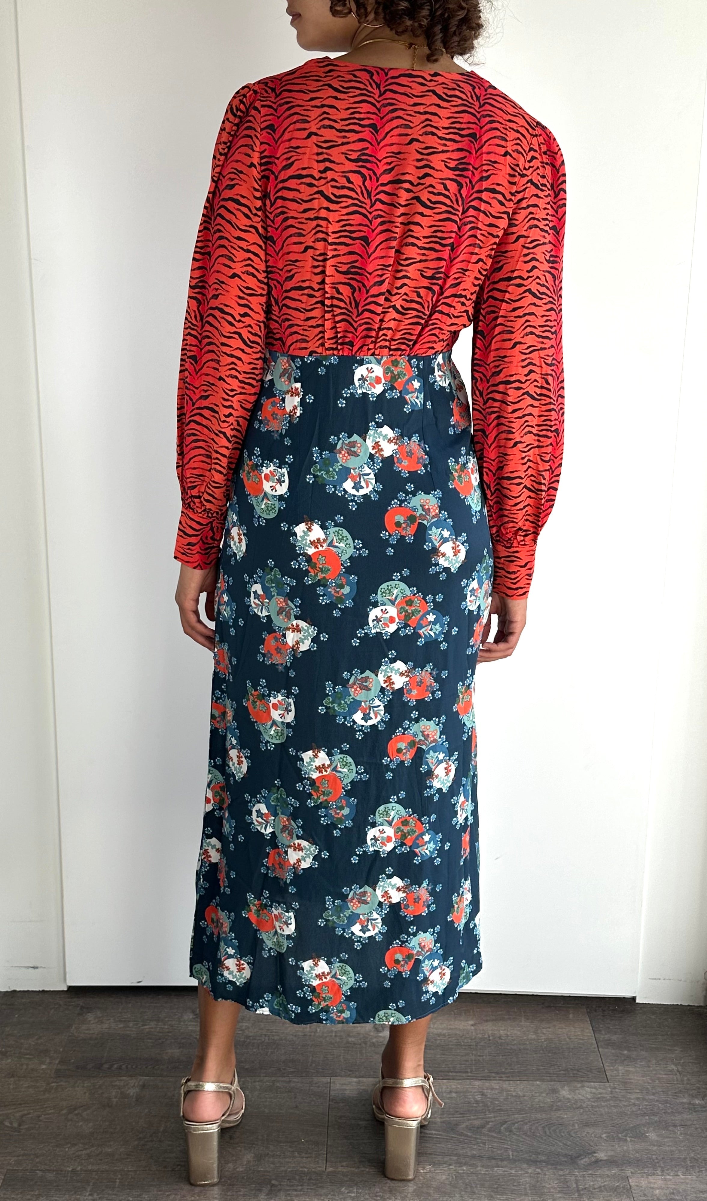Gorgeous Preloved Primrose Park Tiger / Floral Print Dress UK 10 - 12