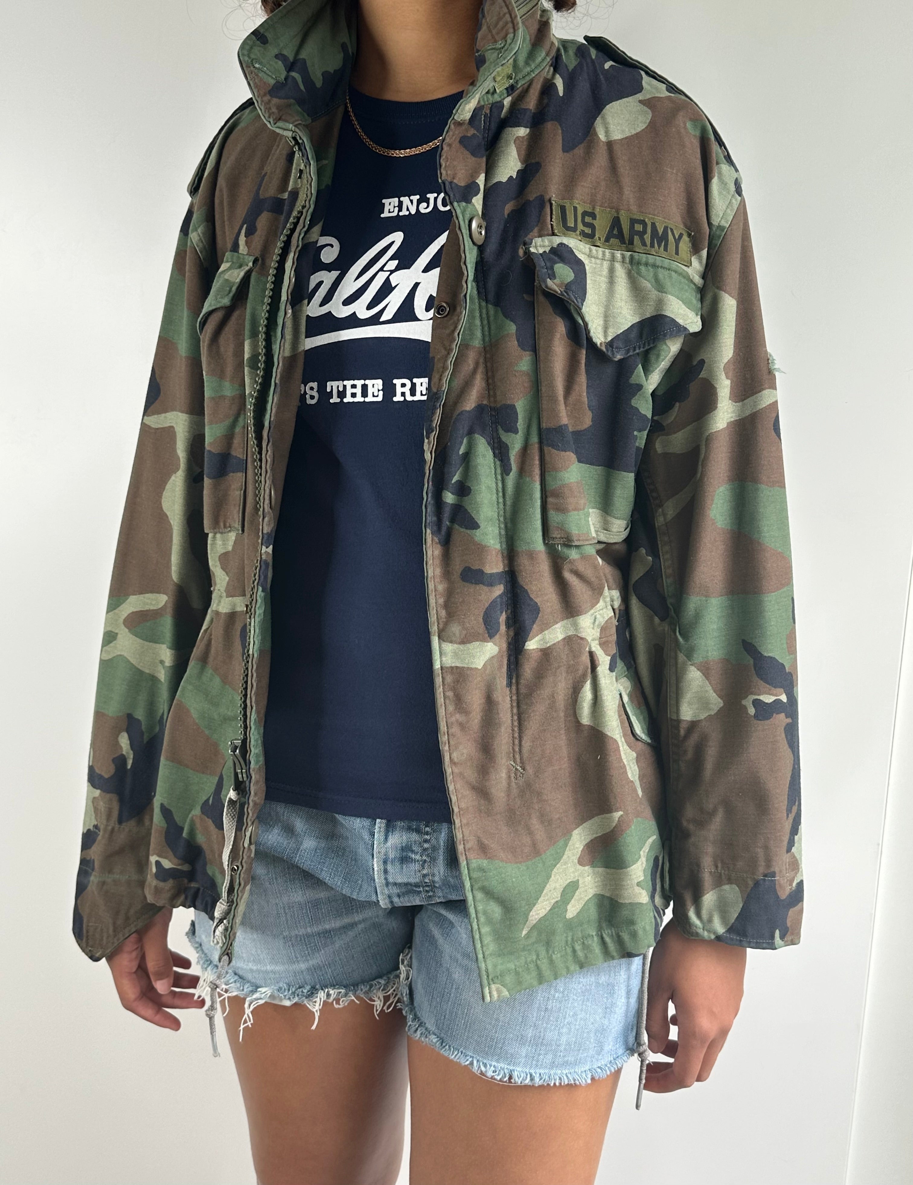 Original Vintage US Army M65 Camouflage Jacket UK 8 - 14