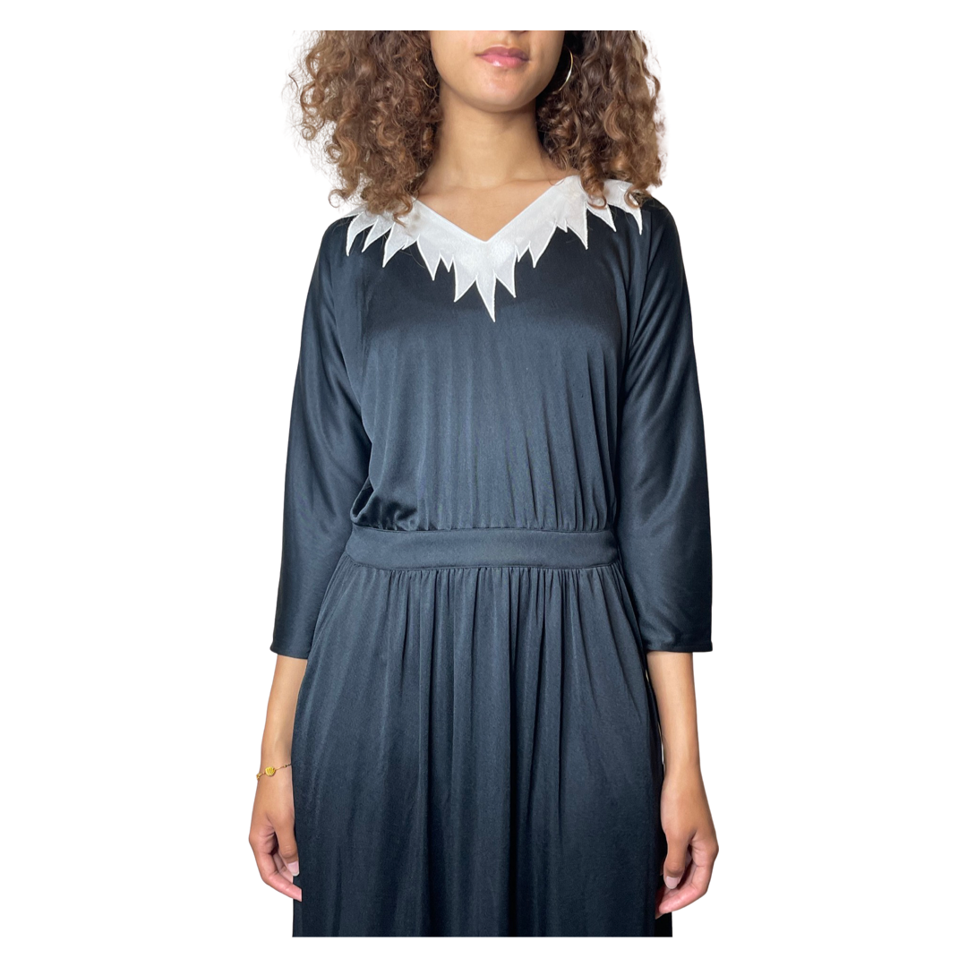 Original 1970's Radley Black & White Dress UK 12 -14