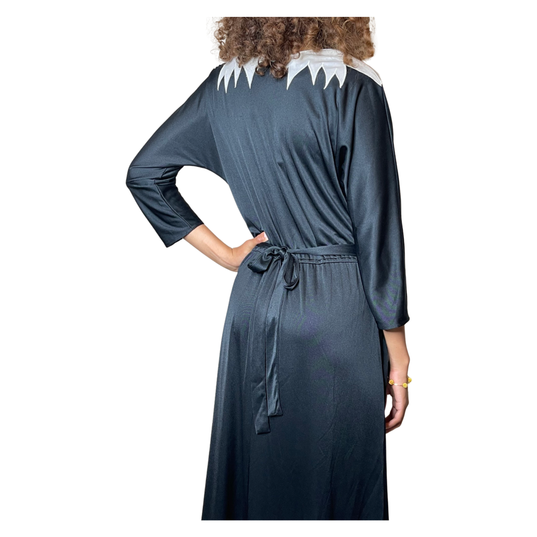 Original 1970's Radley Black & White Dress UK 12 -14